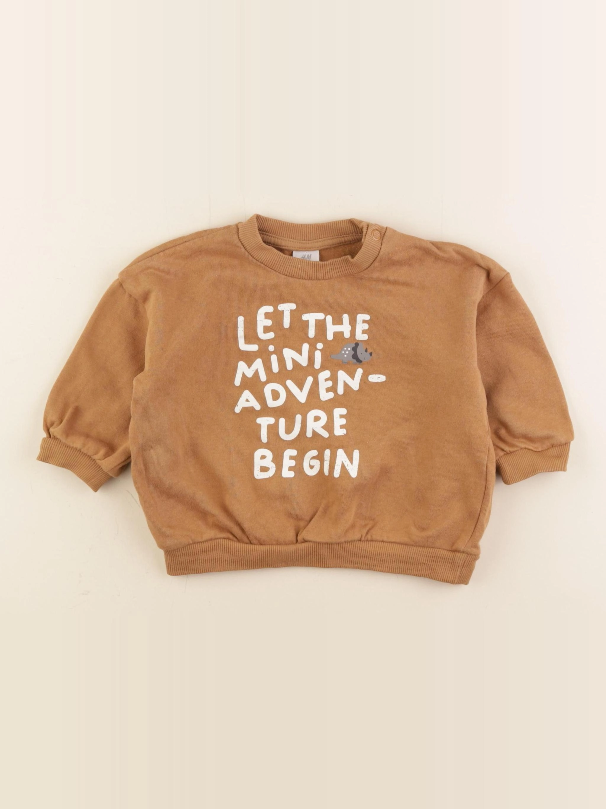 H&M - sweat marron - 6/9 mois