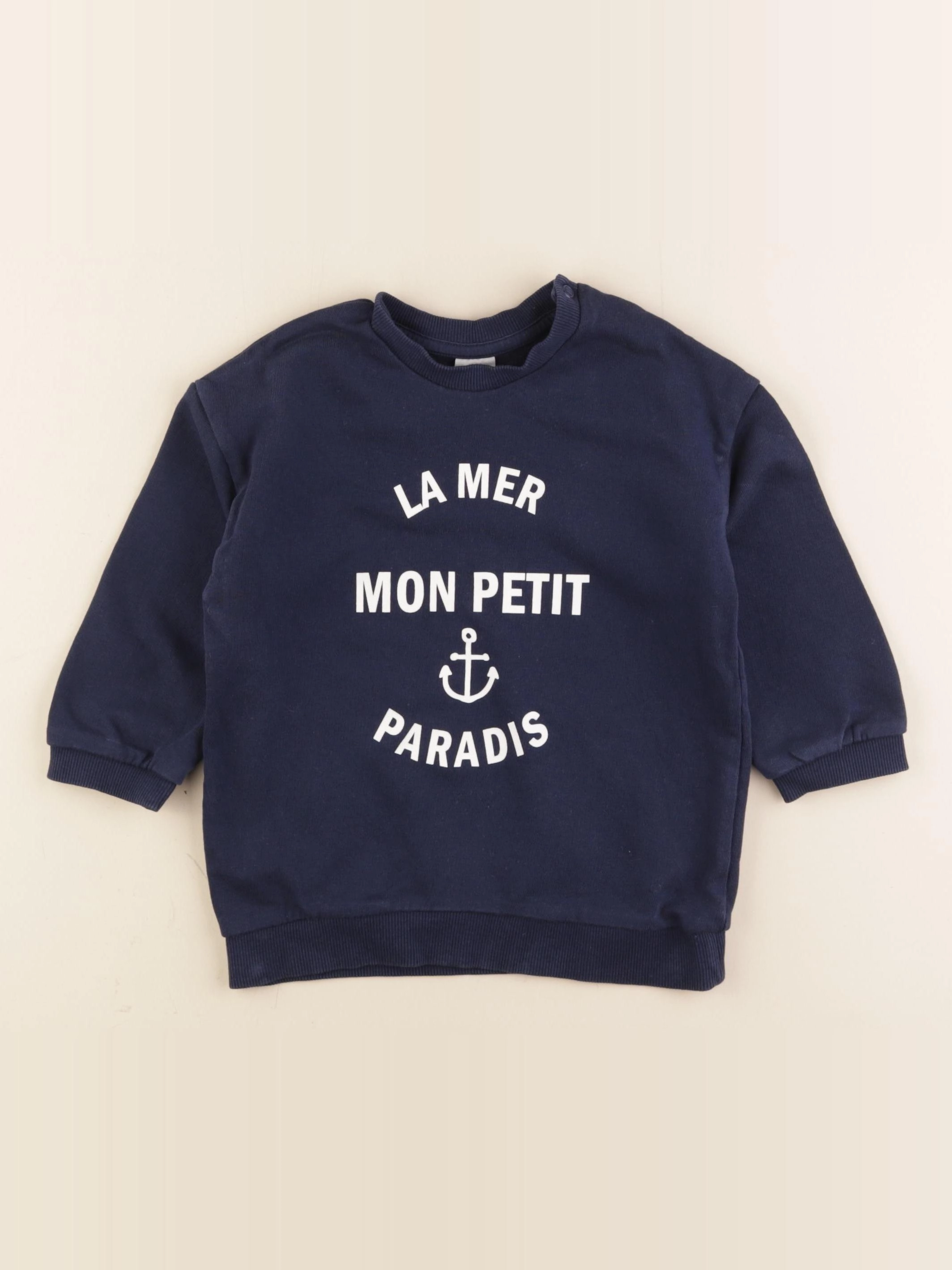 H&M - sweat bleu - 18/24 mois