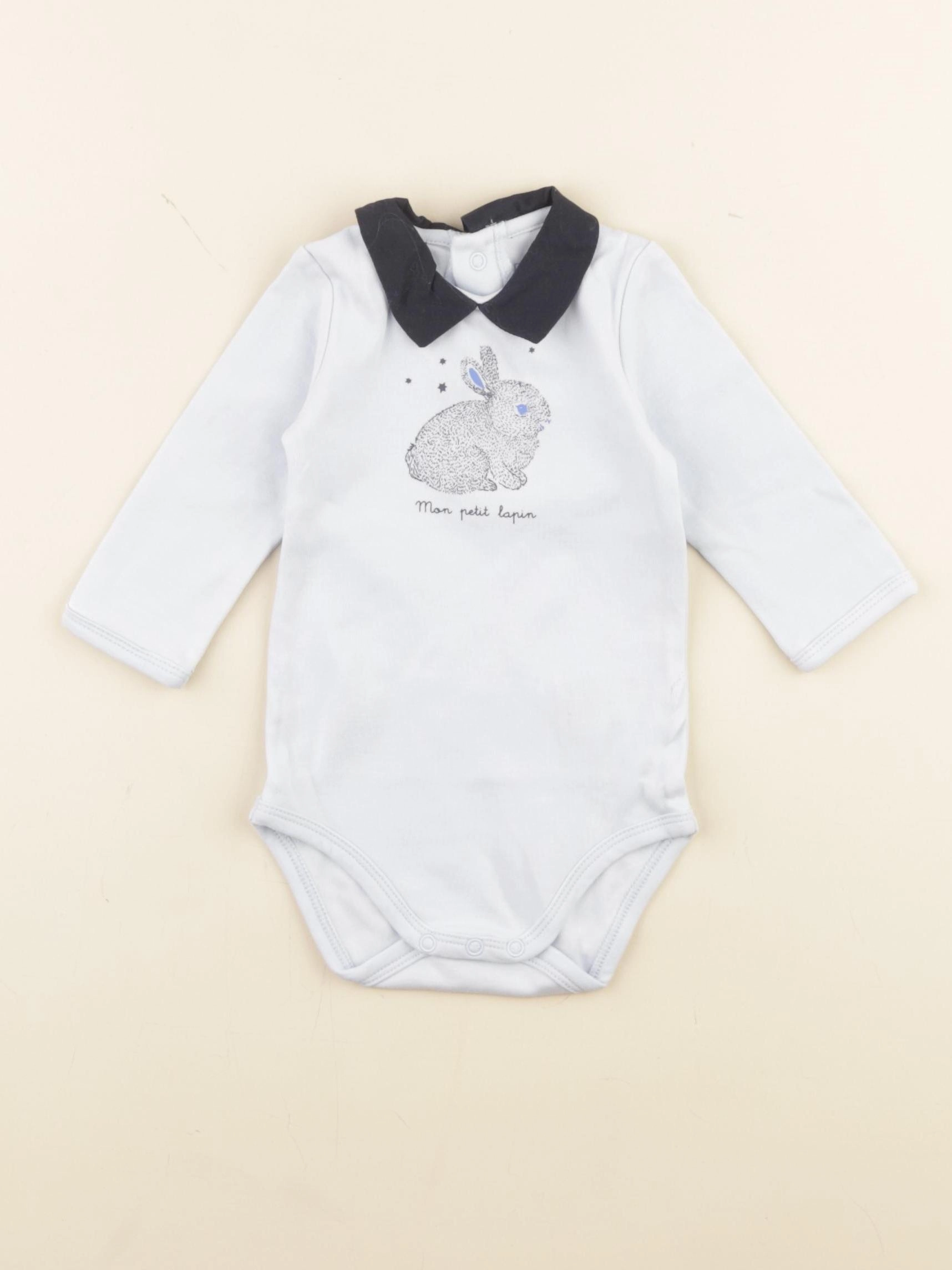 Carrément Beau - body à col bleu - 3 mois