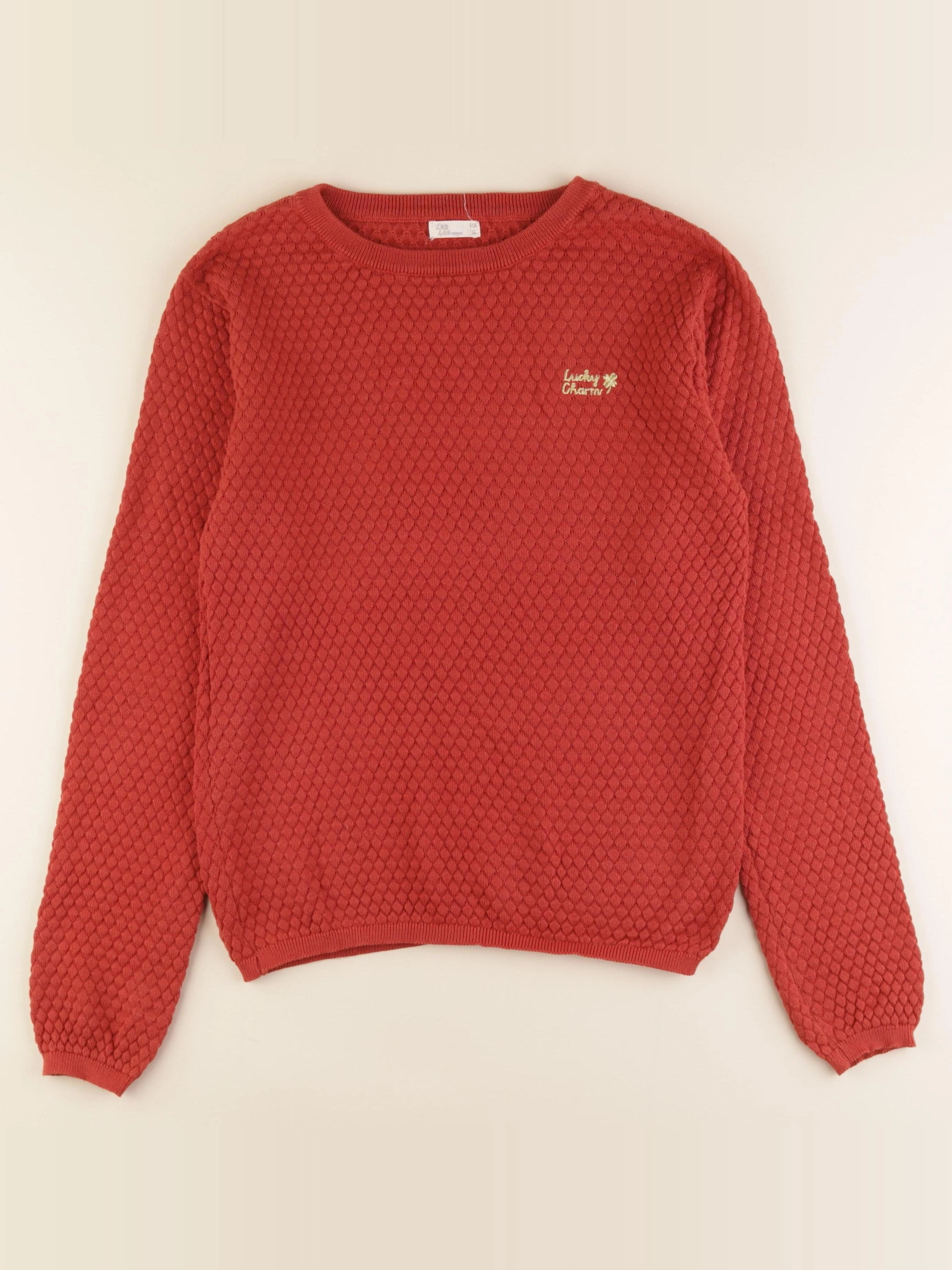 Little Cigogne - pull rouge - 14 ans