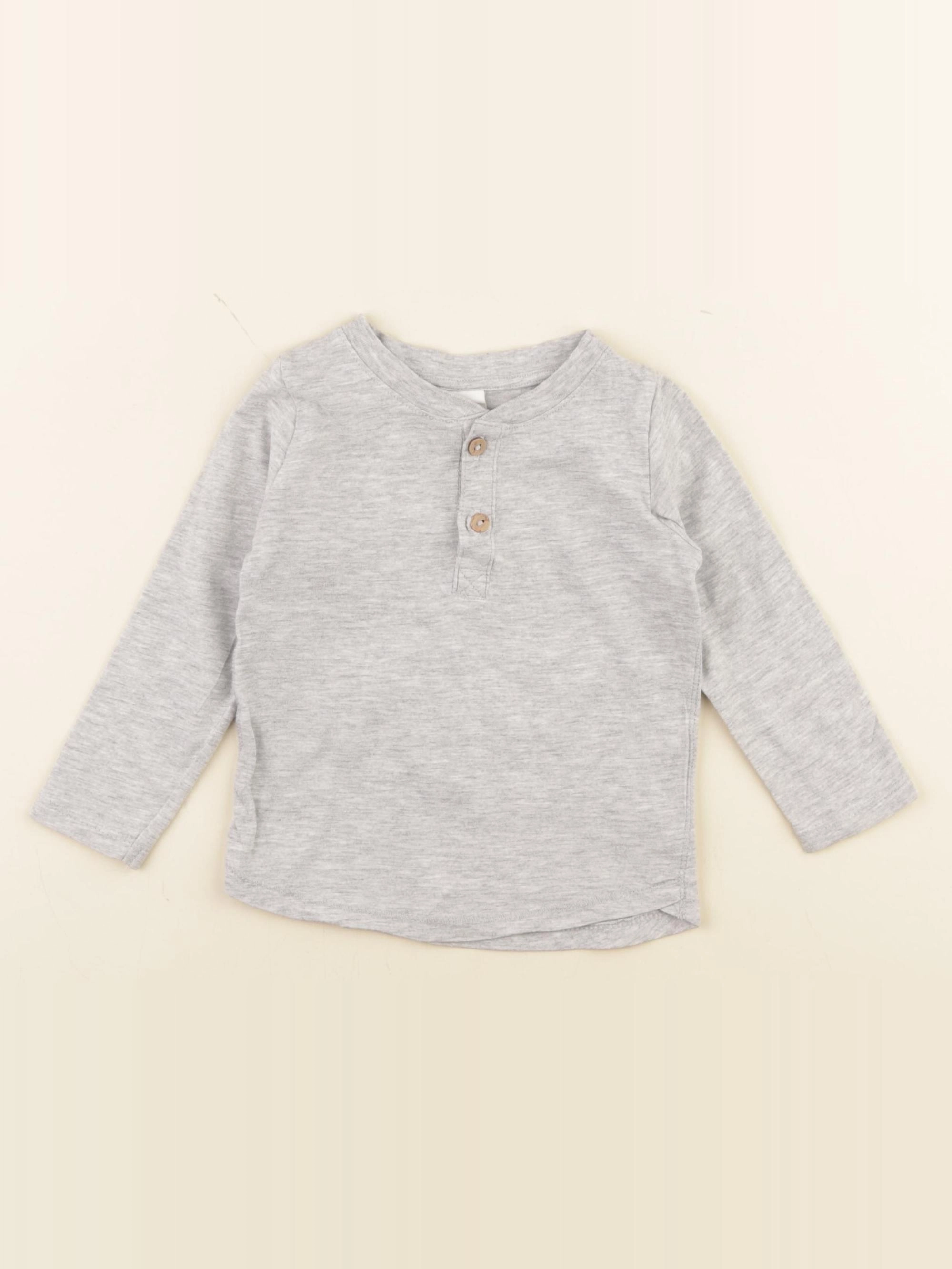 H&M - tee-shirt gris - 6/9 mois