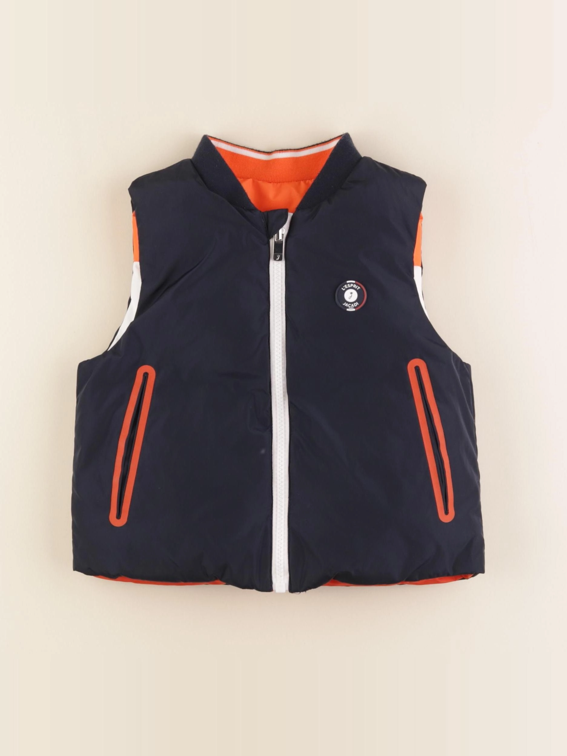 Jacadi - doudoune réversible bleu, orange - 3 ans