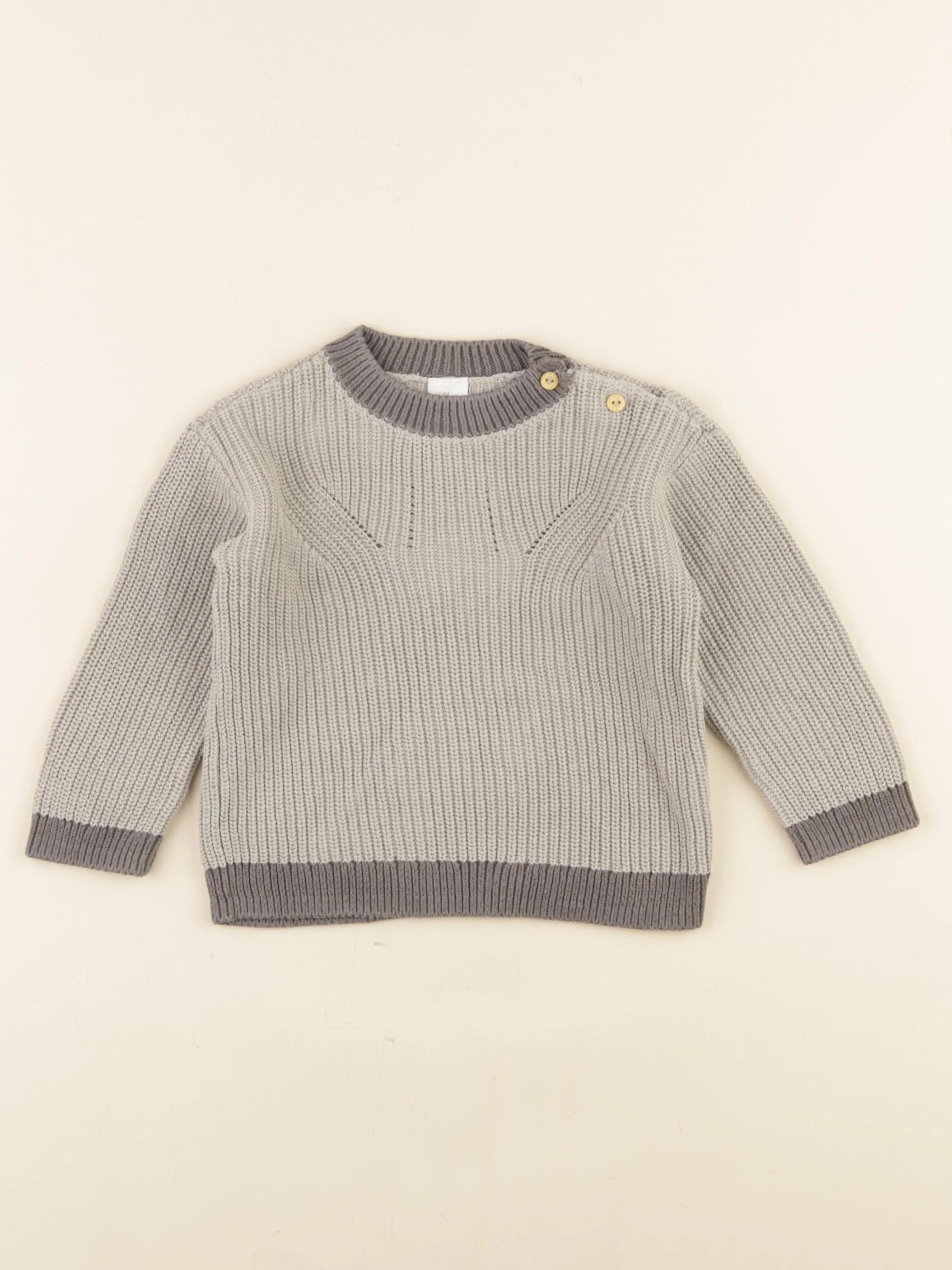 H&M - pull gris - 9/12 mois