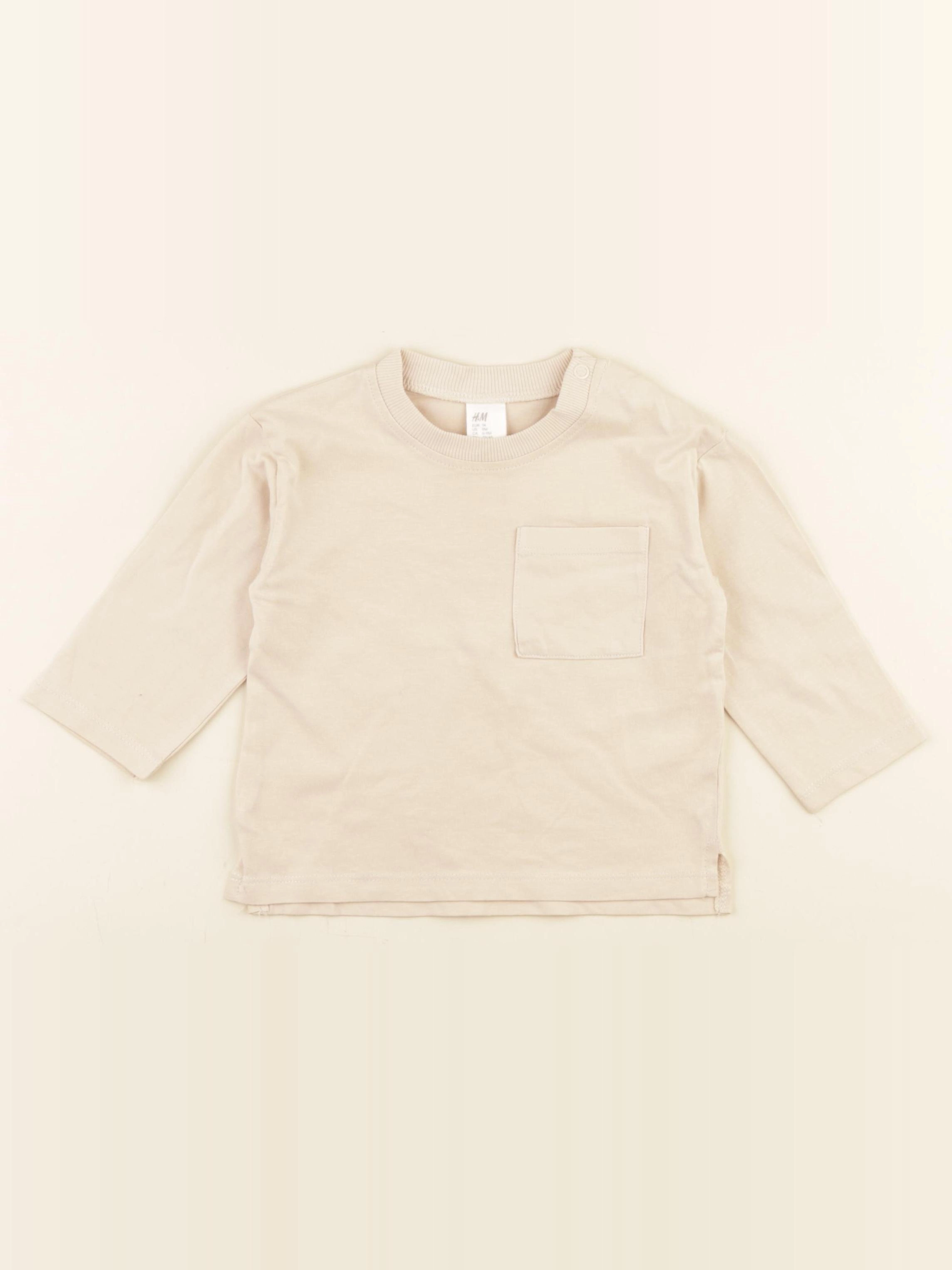 H&M - tee-shirt marron - 6/9 mois