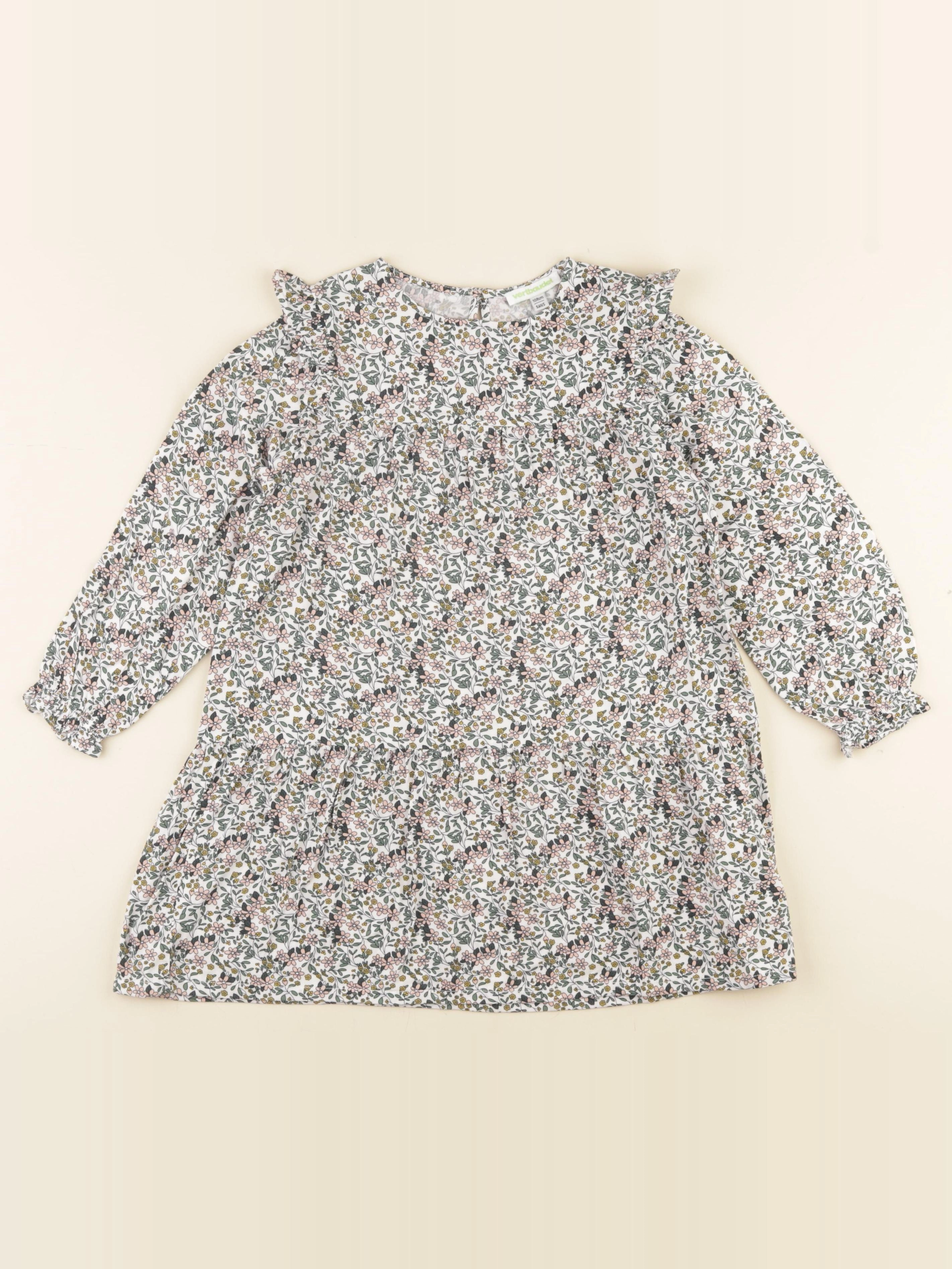 Vertbaudet - robe blanc, rose, vert - 5 ans