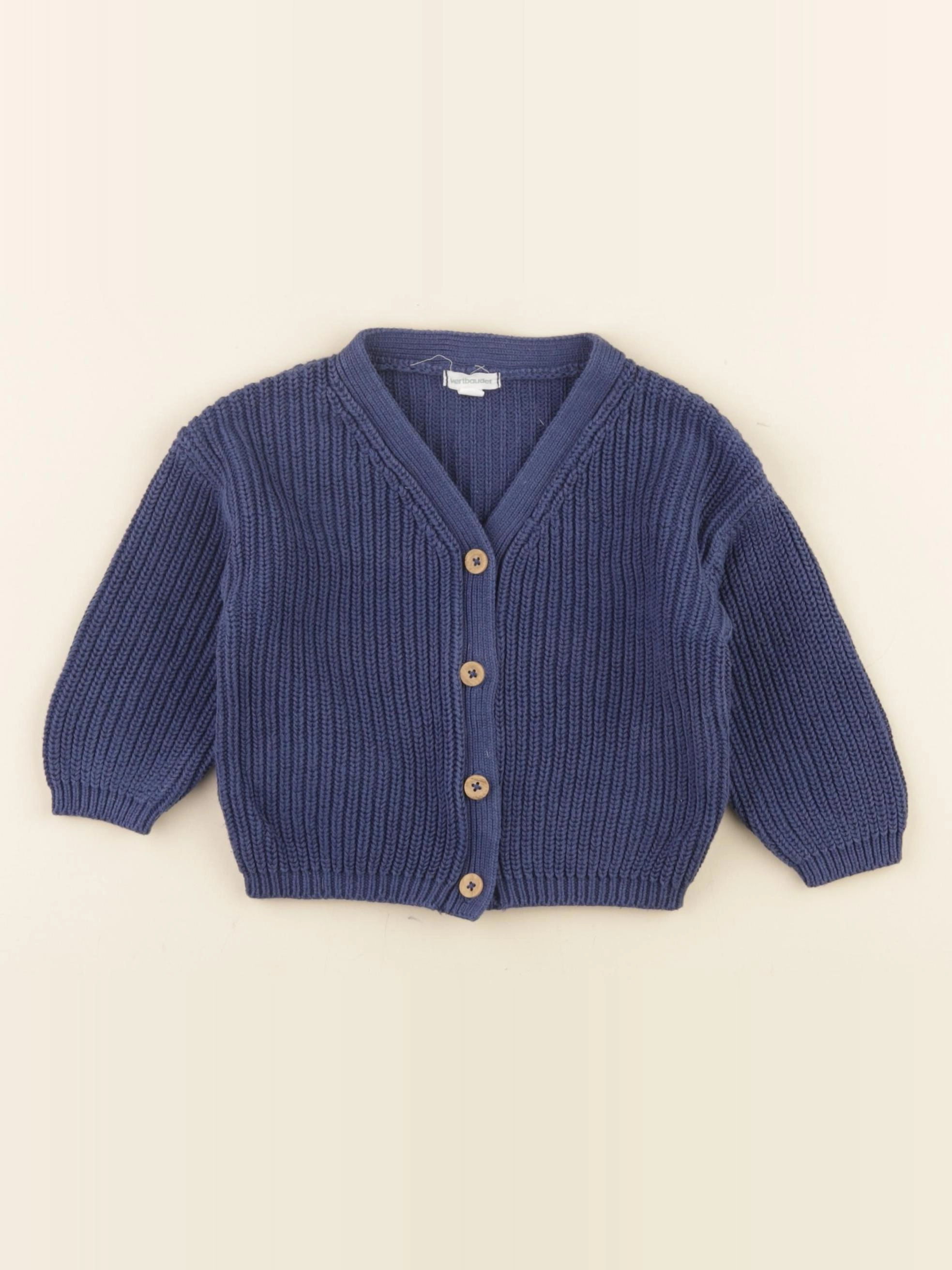 Vertbaudet - gilet bleu - 12 mois