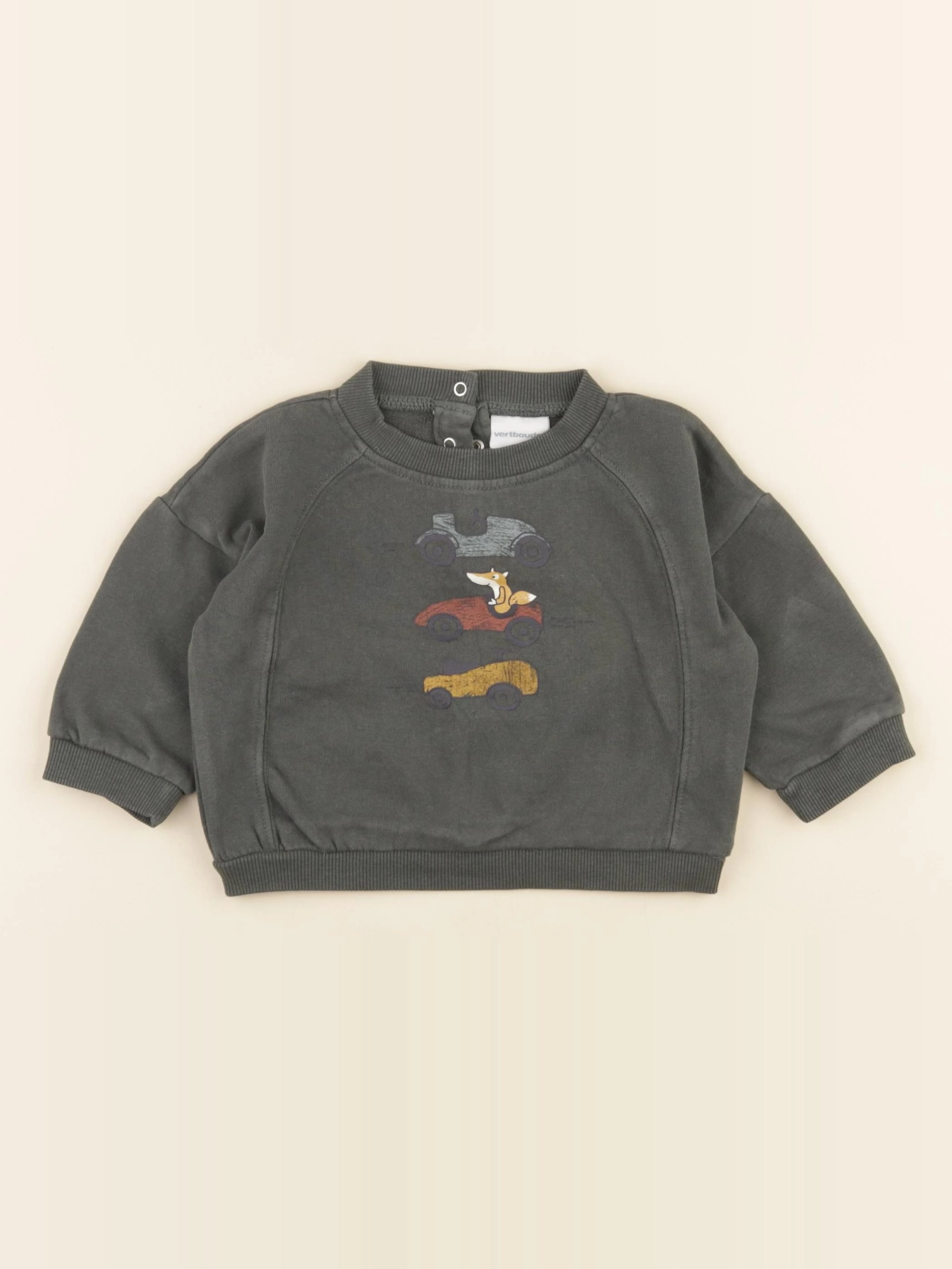 Vertbaudet - sweat vert - 12 mois