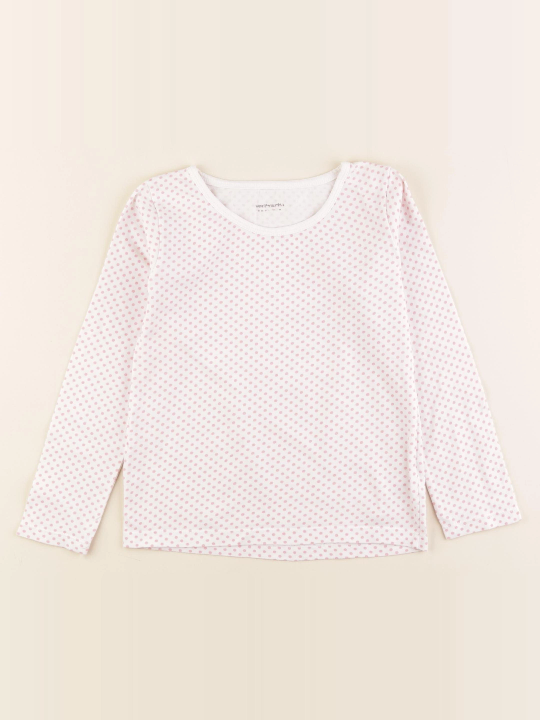 Vertbaudet - maillot de corps blanc, rose - 6 ans