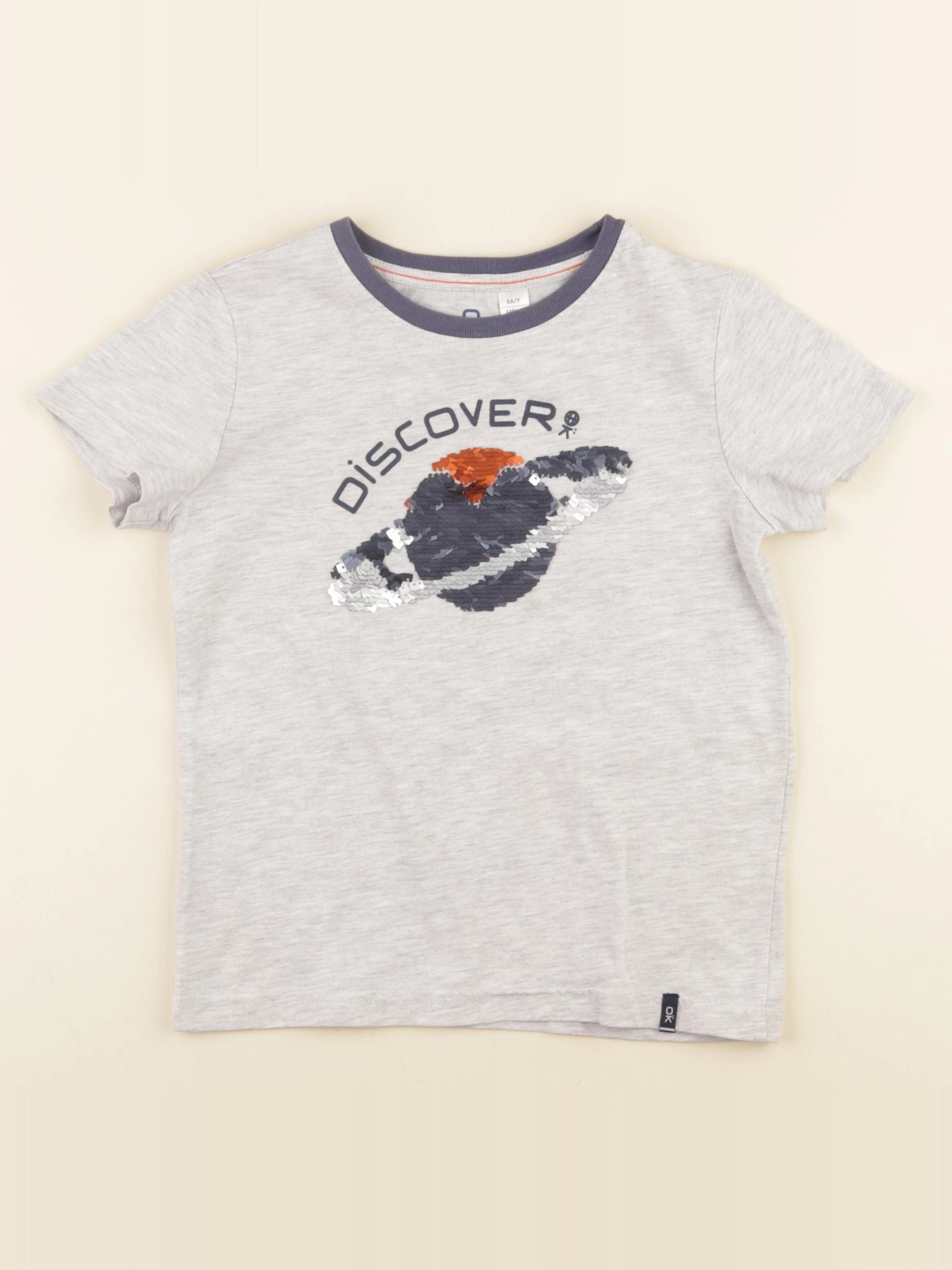 Okaidi - tee-shirt gris, bleu - 5 ans