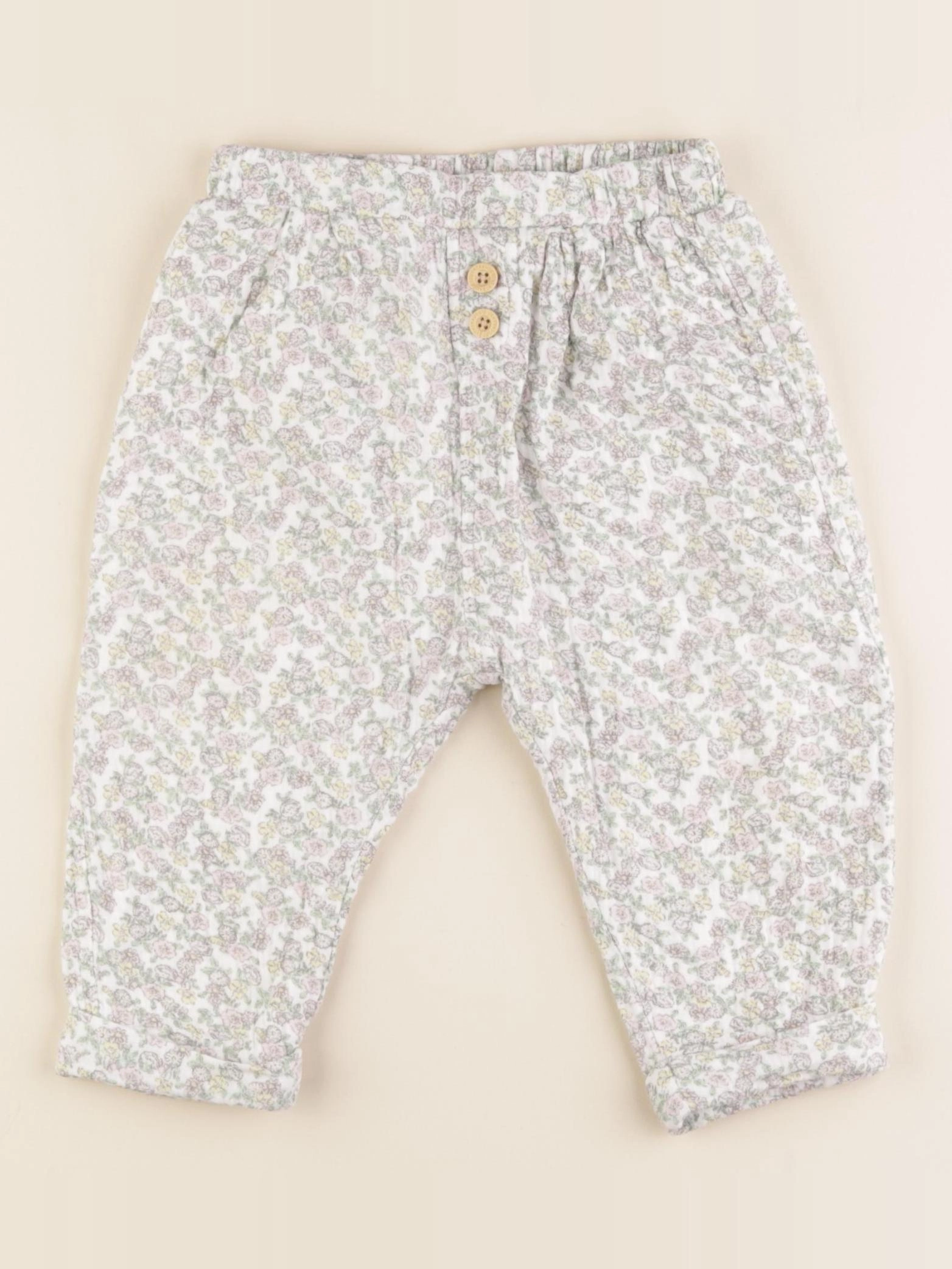 Vertbaudet - pantalon vert - 18 mois