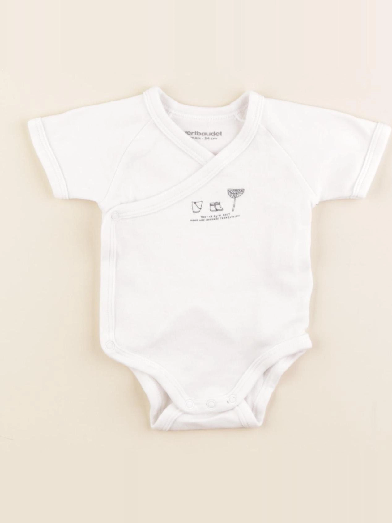 Vertbaudet - body blanc - 1 mois