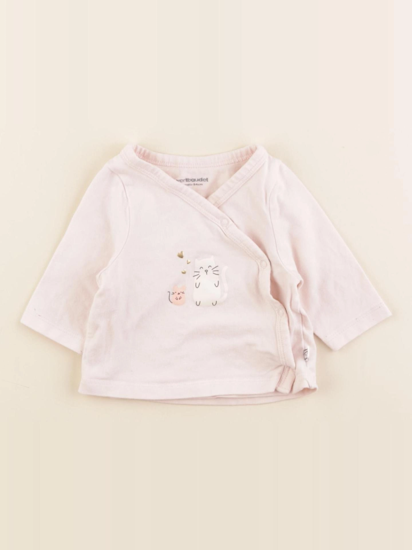Vertbaudet - tee-shirt rose - 1 mois