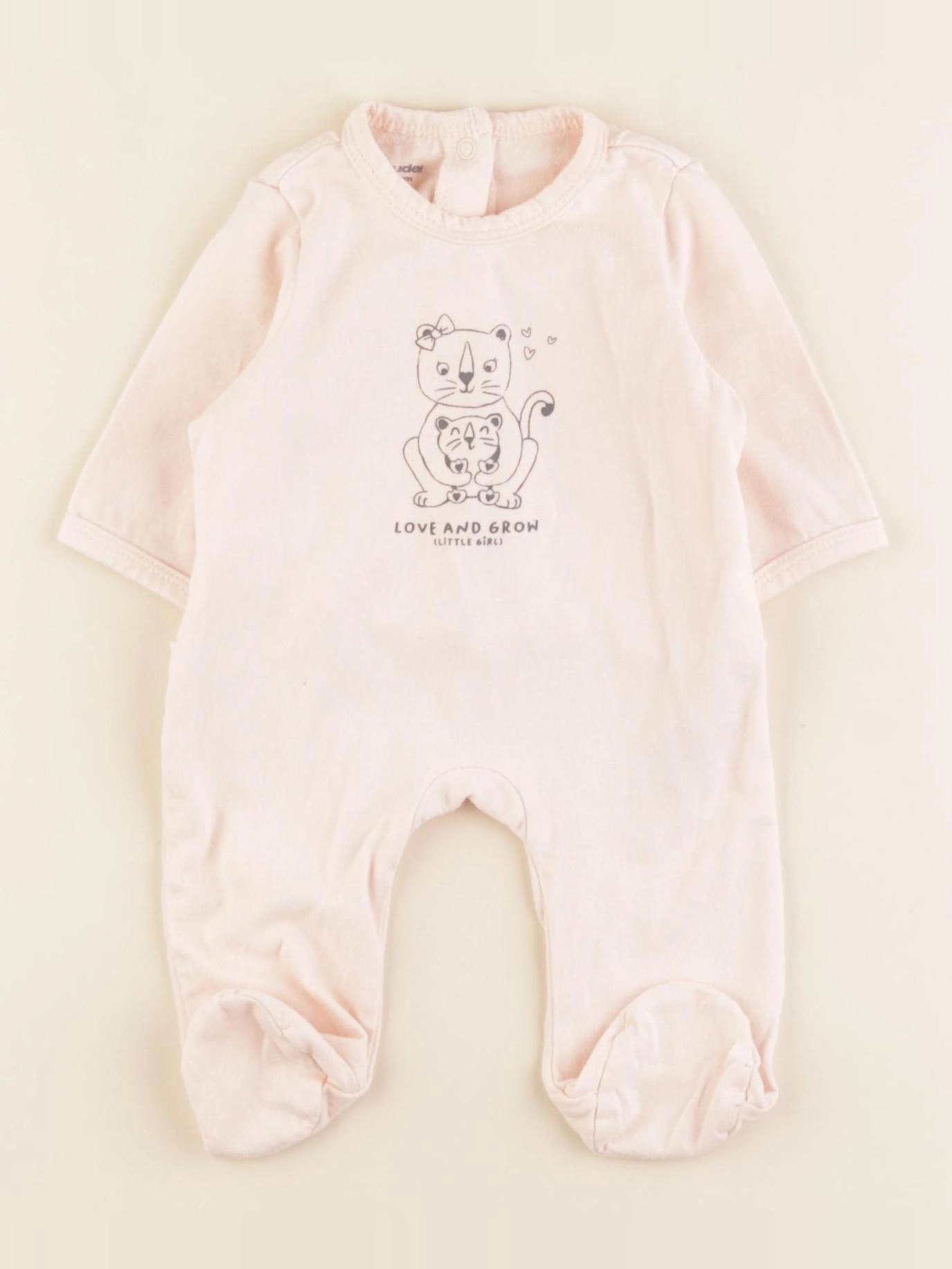 Vertbaudet - pyjama coton rose - 1 mois