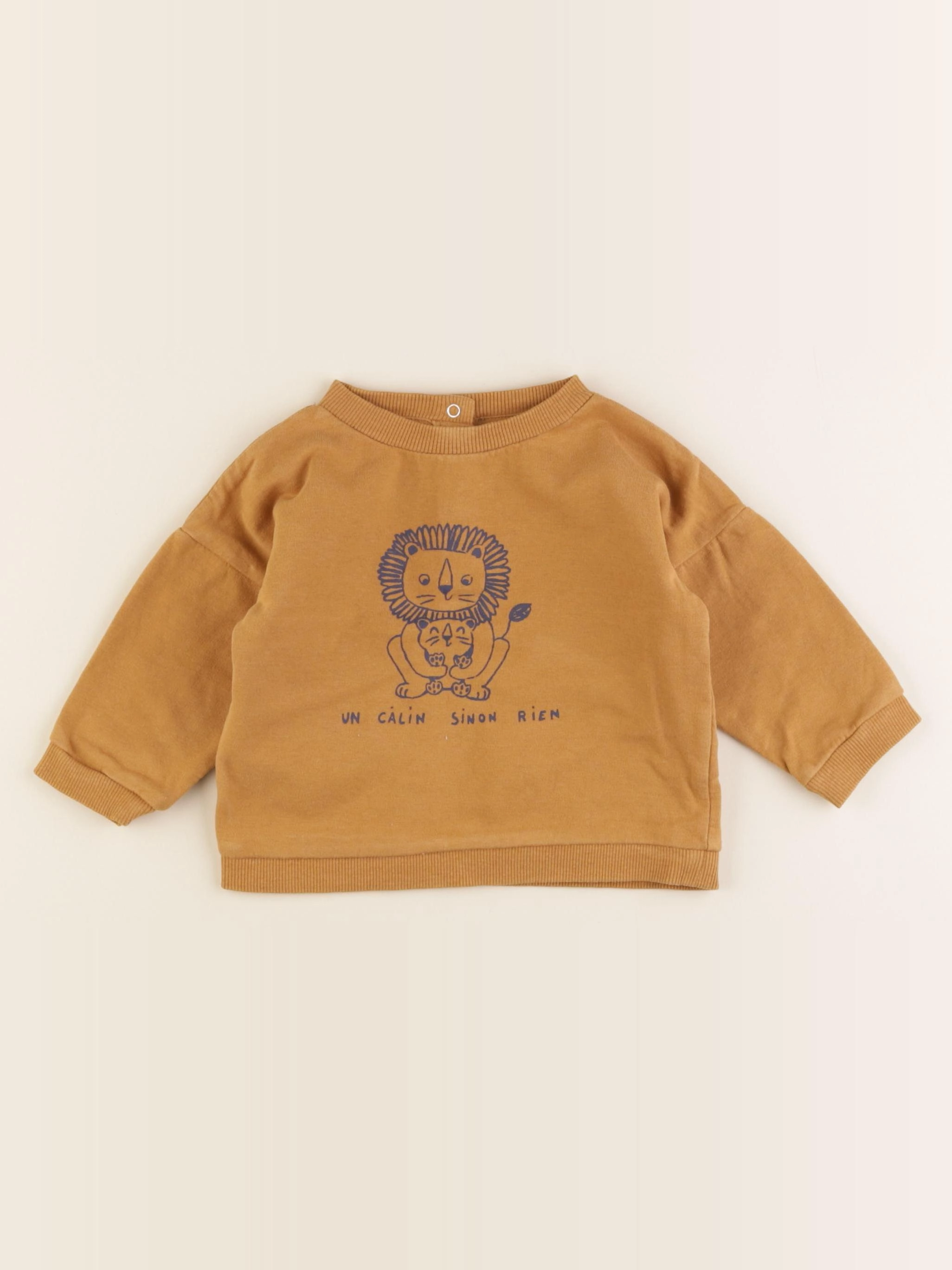 Vertbaudet - sweat marron - 9 mois