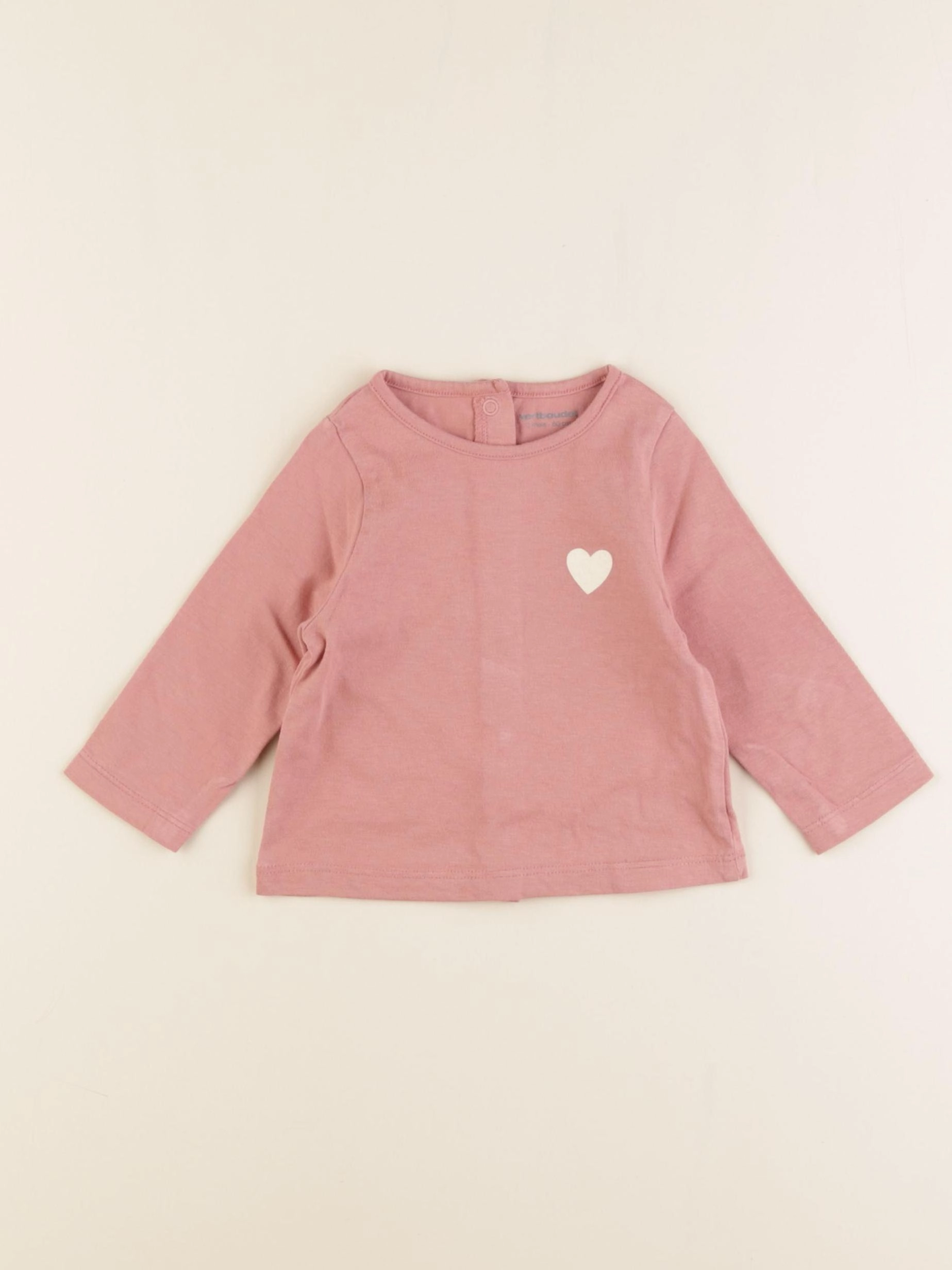 Vertbaudet - tee-shirt rose - 3 mois