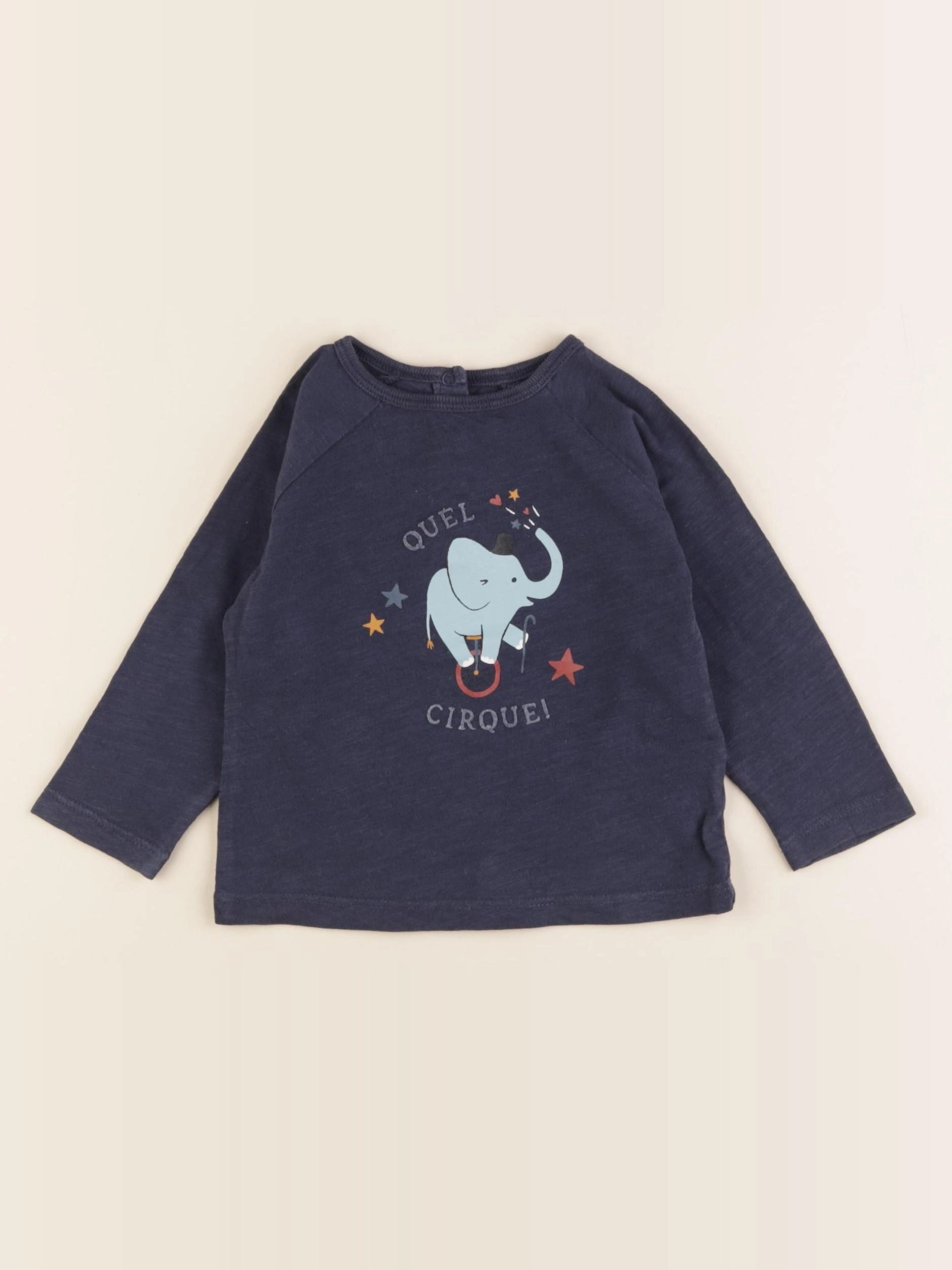 Boutchou - tee-shirt bleu - 9 mois