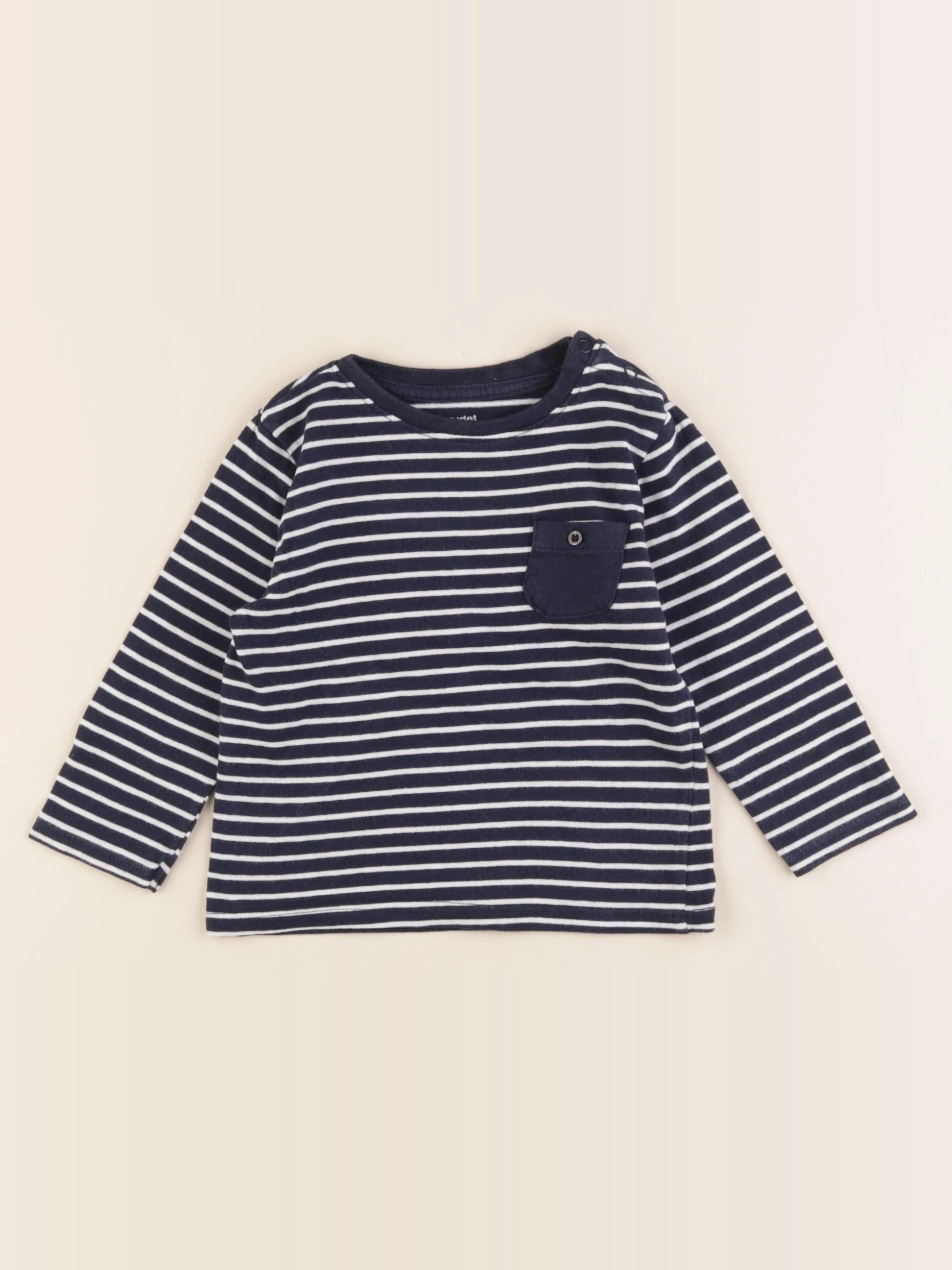 Vertbaudet - tee-shirt bleu - 12 mois