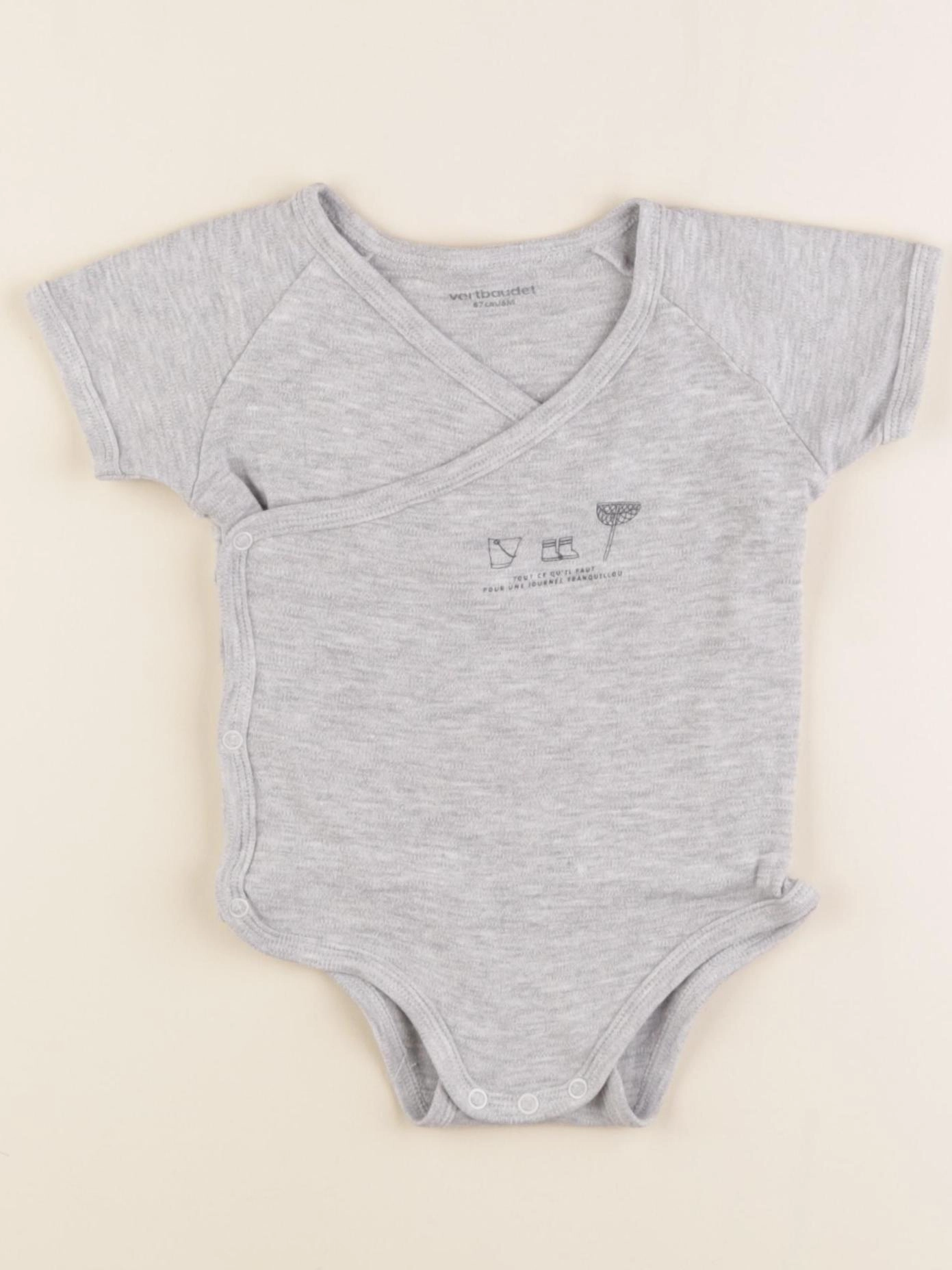 Vertbaudet - body gris - 6 mois