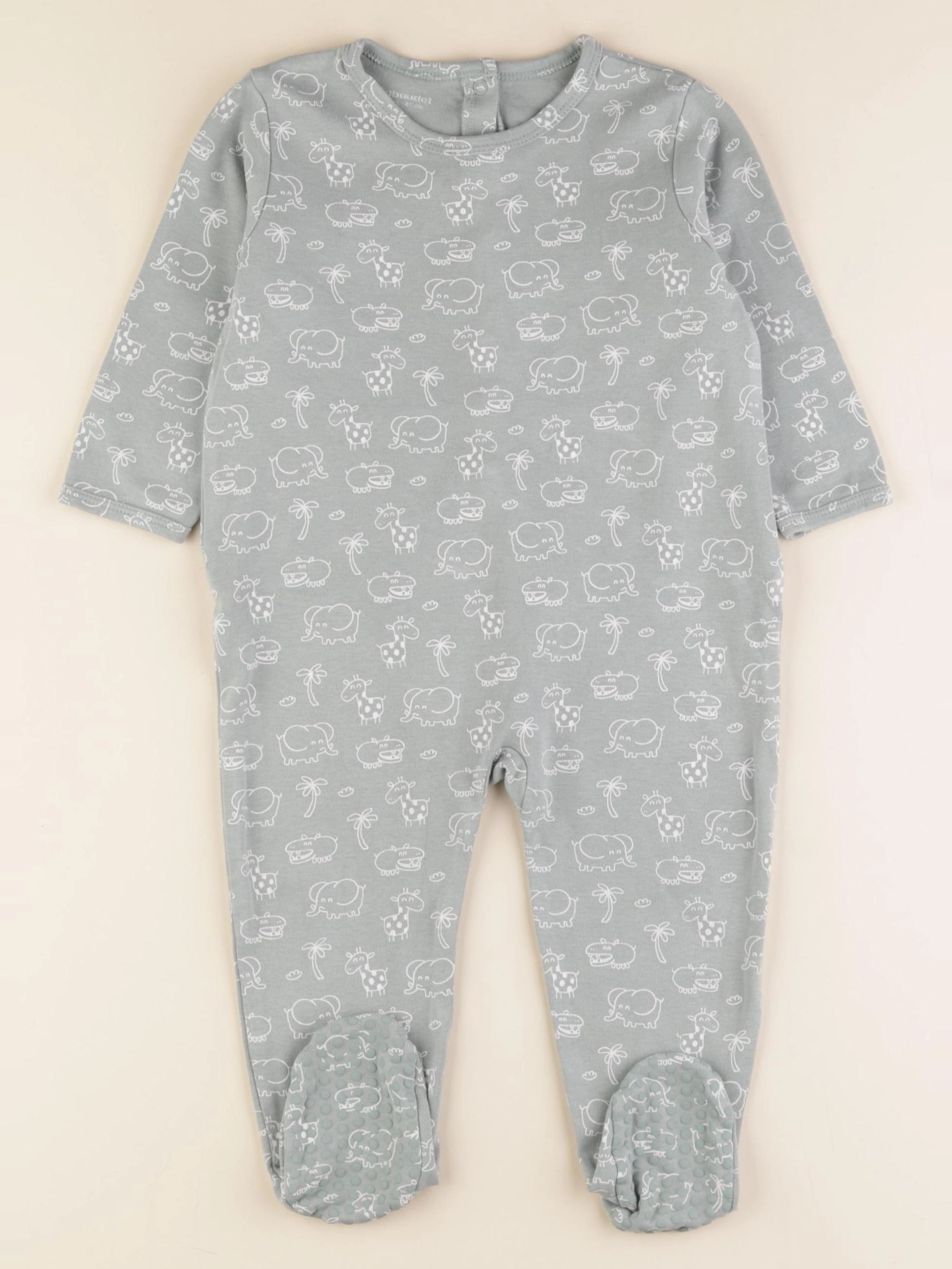 Vertbaudet - pyjama coton vert - 18 mois