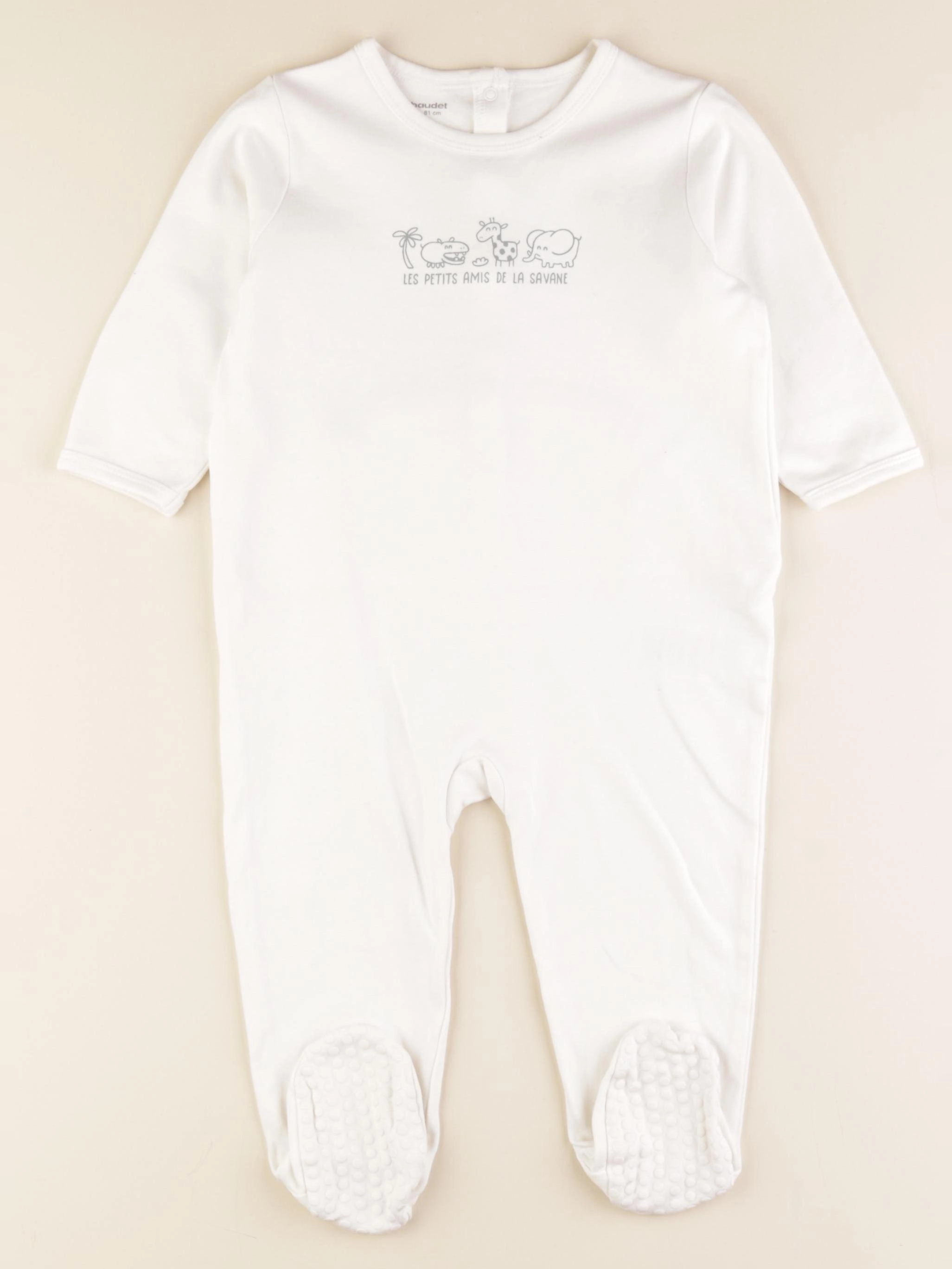 Vertbaudet - pyjama coton blanc, vert - 18 mois