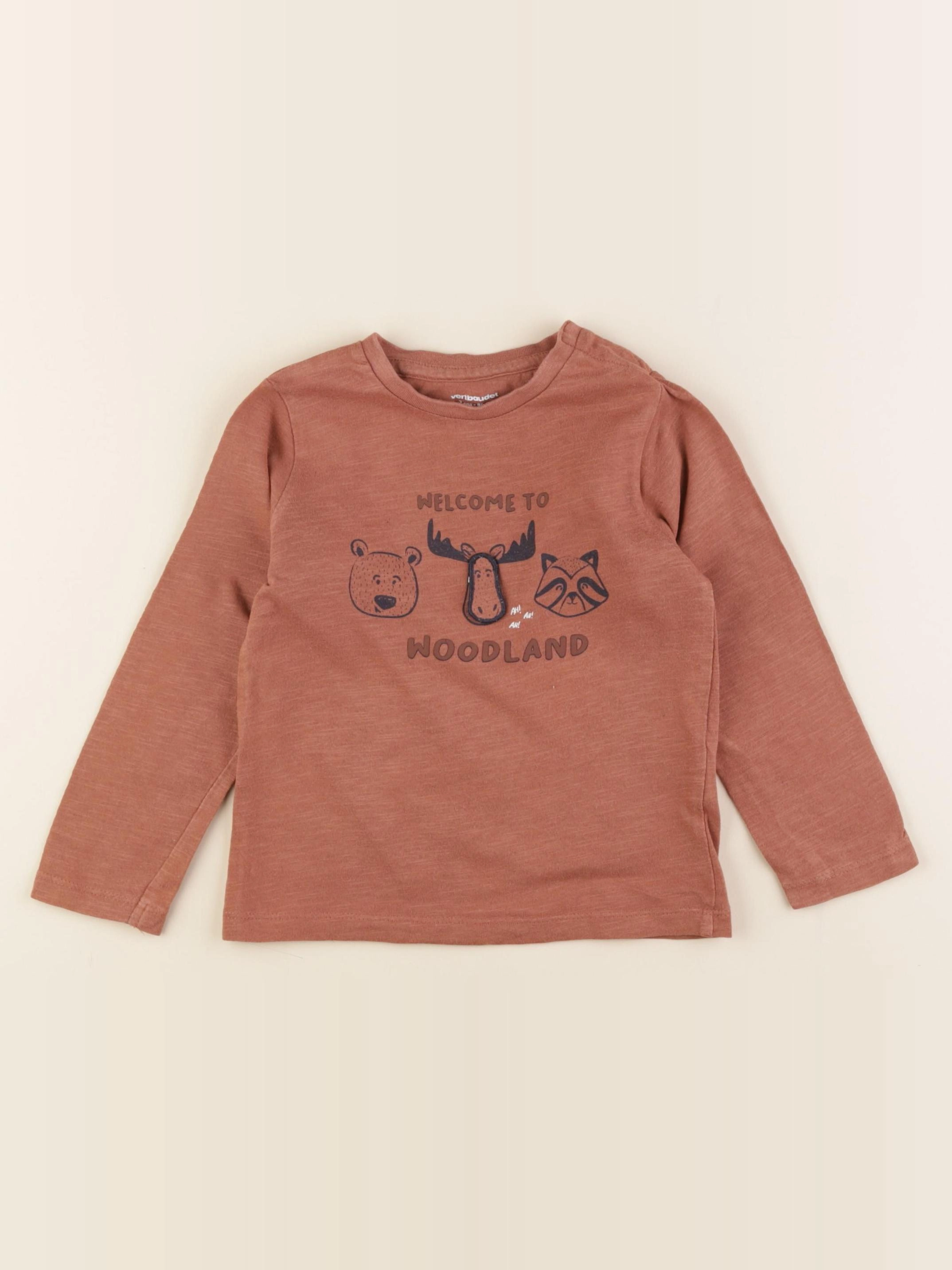 Vertbaudet - tee-shirt marron - 2 ans