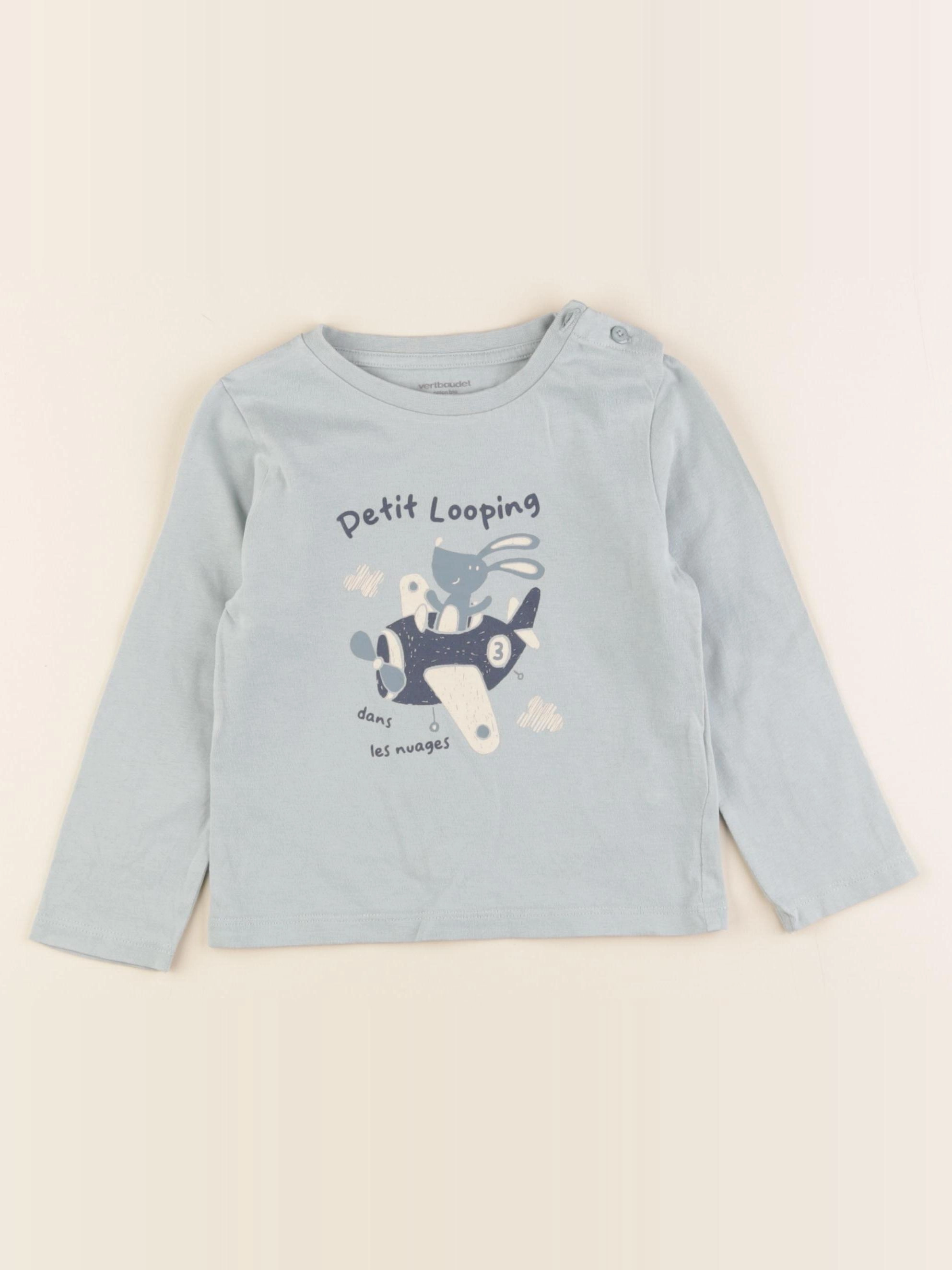 Vertbaudet - tee-shirt bleu - 24 mois
