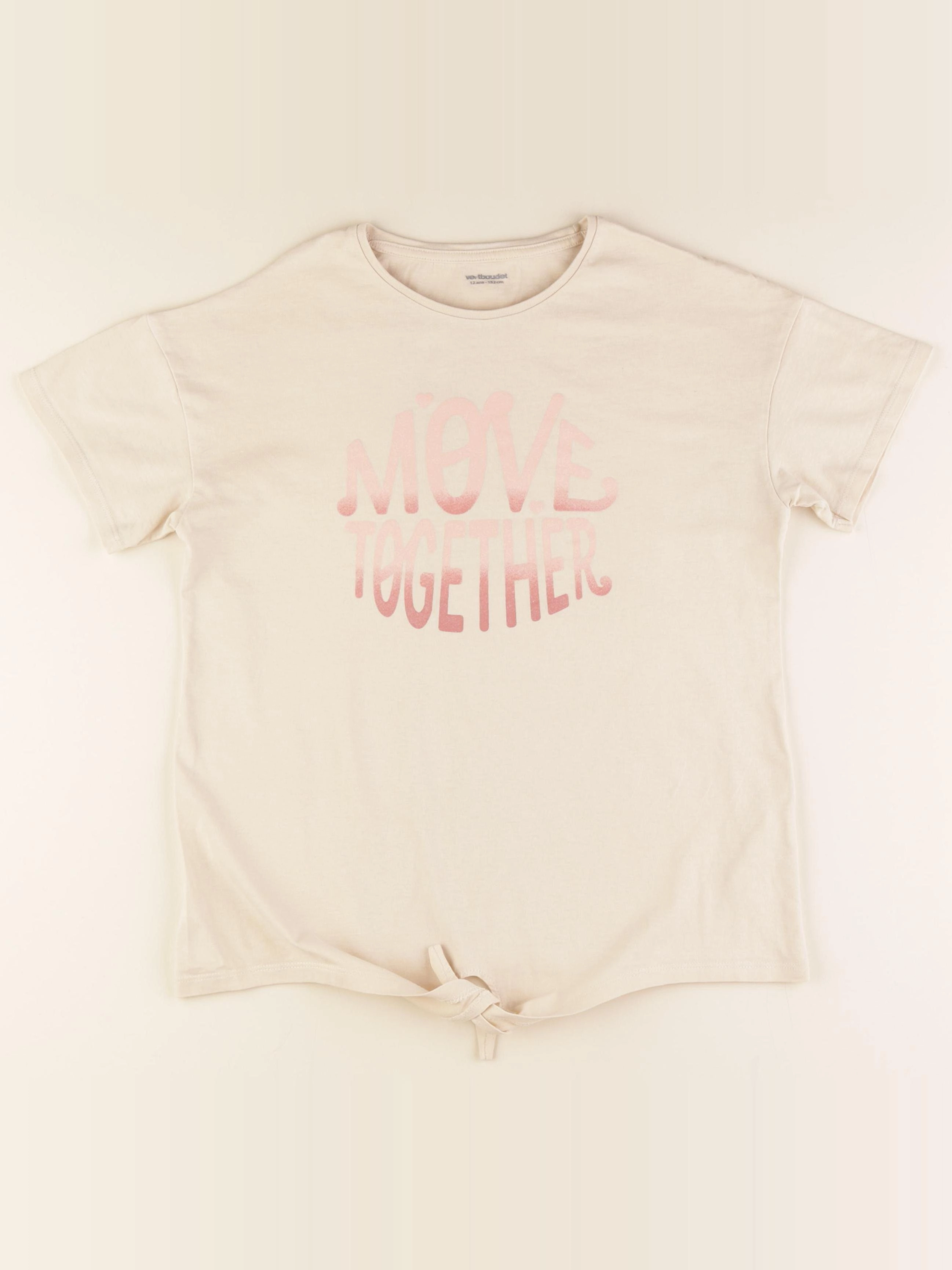 Vertbaudet - tee-shirt beige - 12 ans