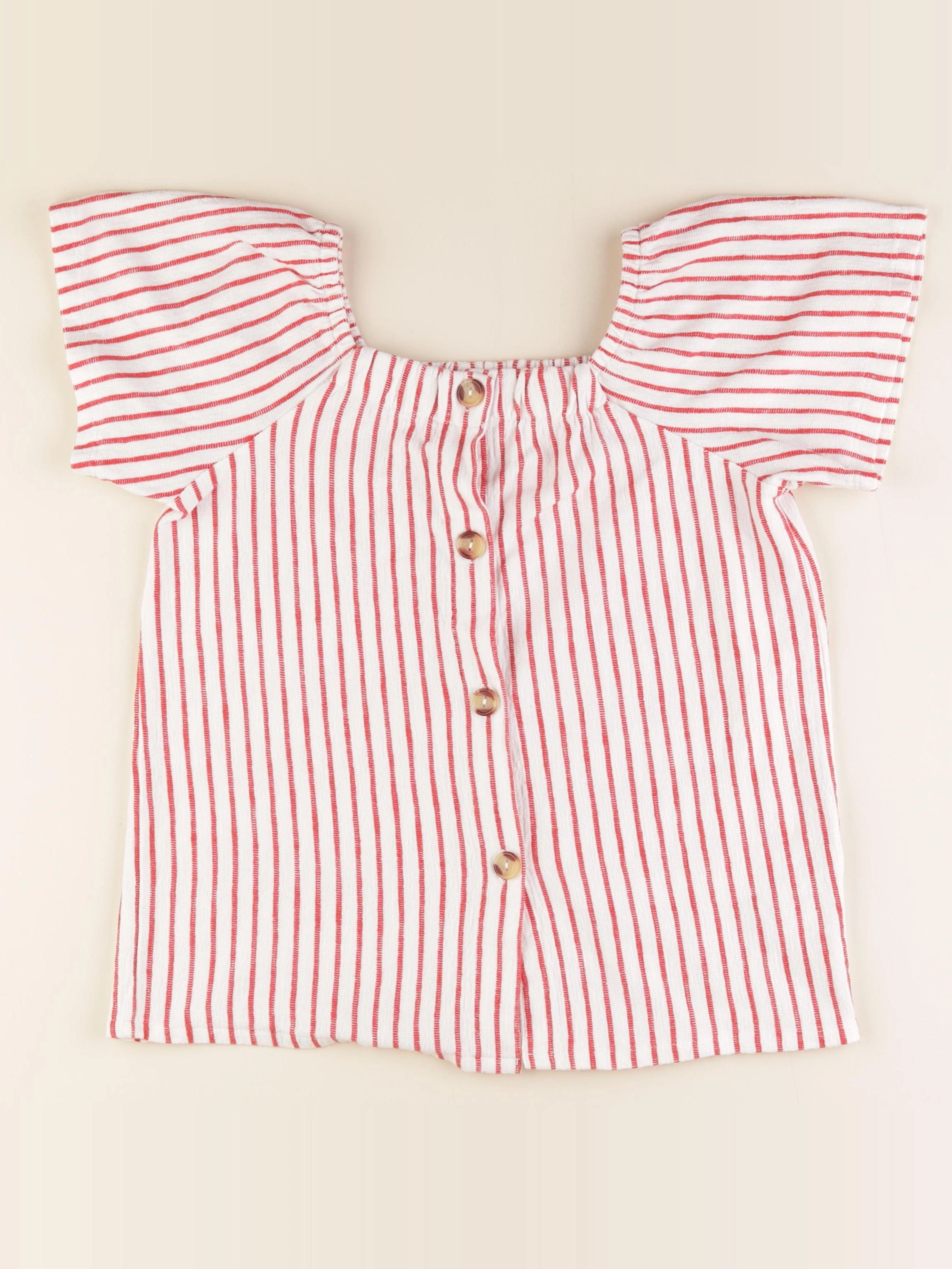 Vertbaudet - tee-shirt blanc, rouge - 12 ans