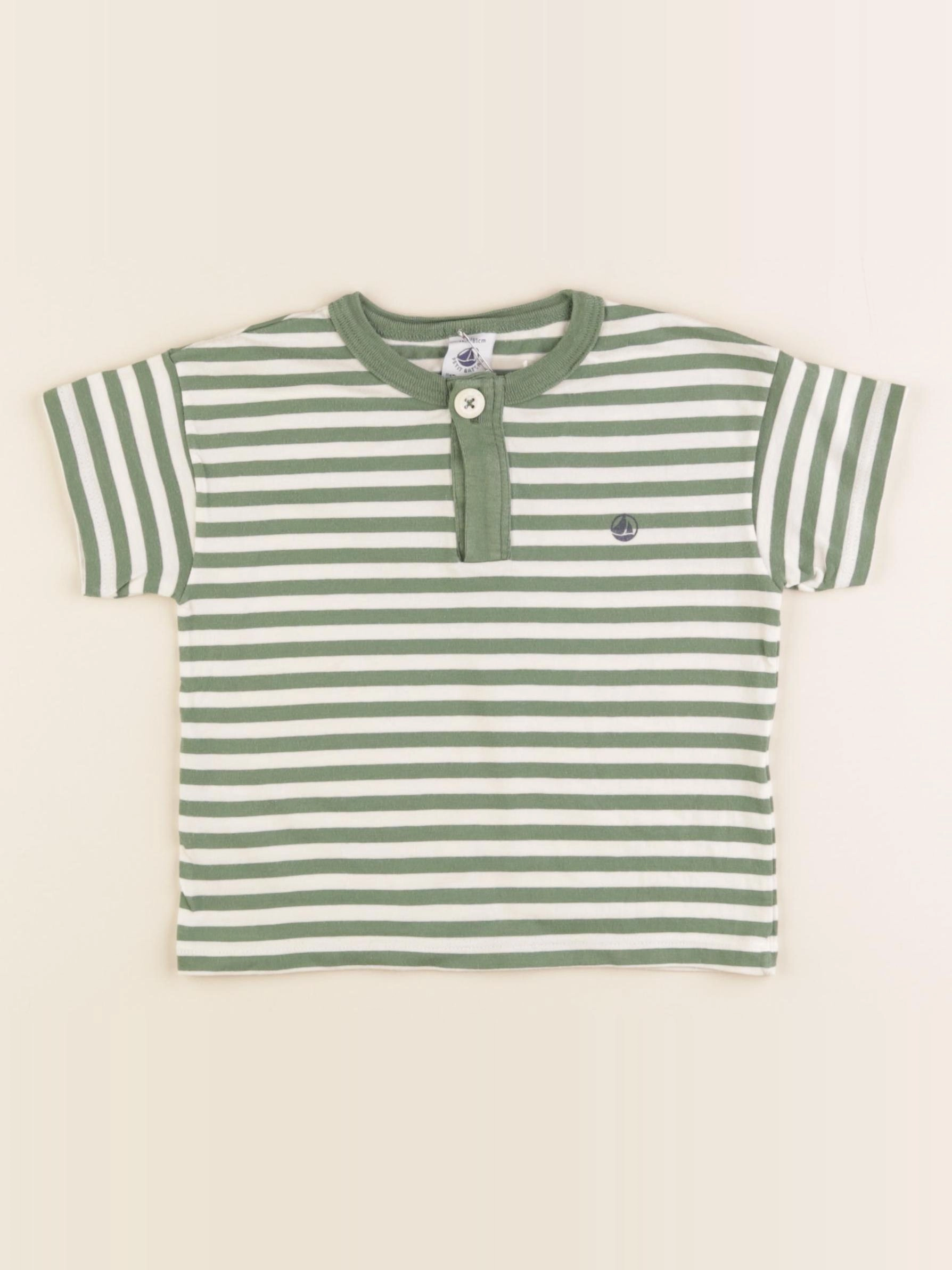 Petit Bateau - tee-shirt vert - 18 mois