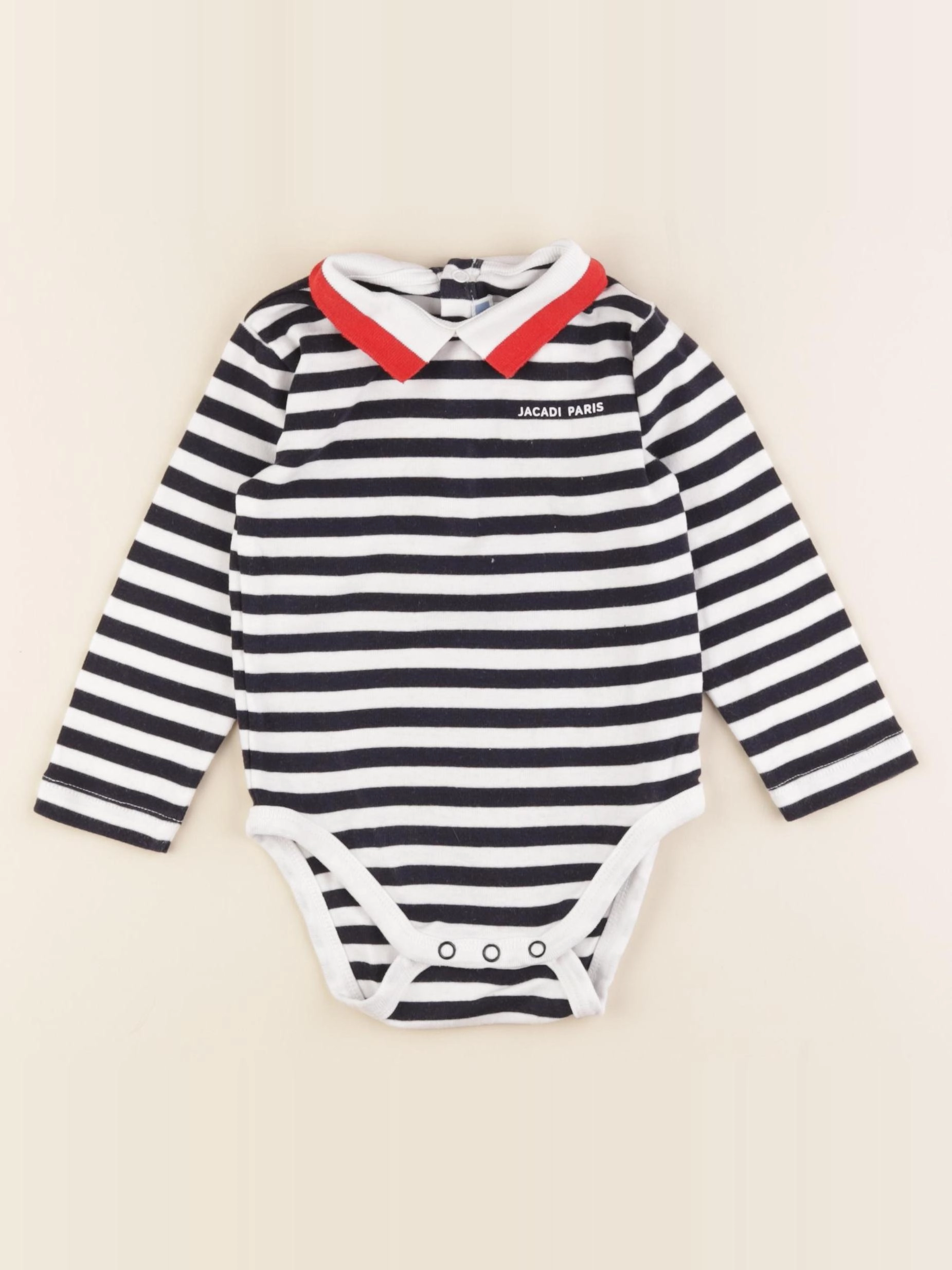 Jacadi - body à col blanc, bleu - 18 mois