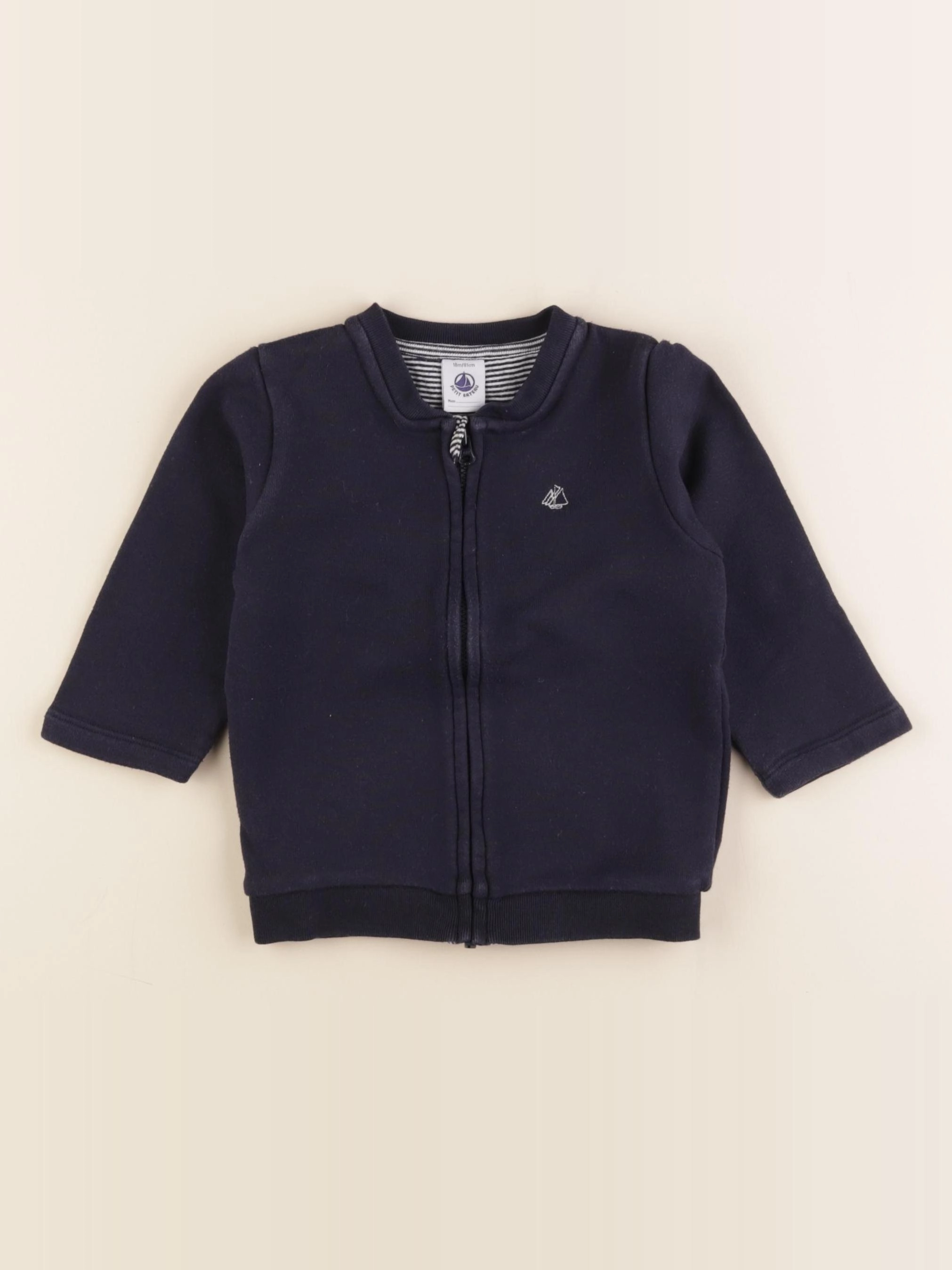 Petit Bateau - sweat bleu - 18 mois