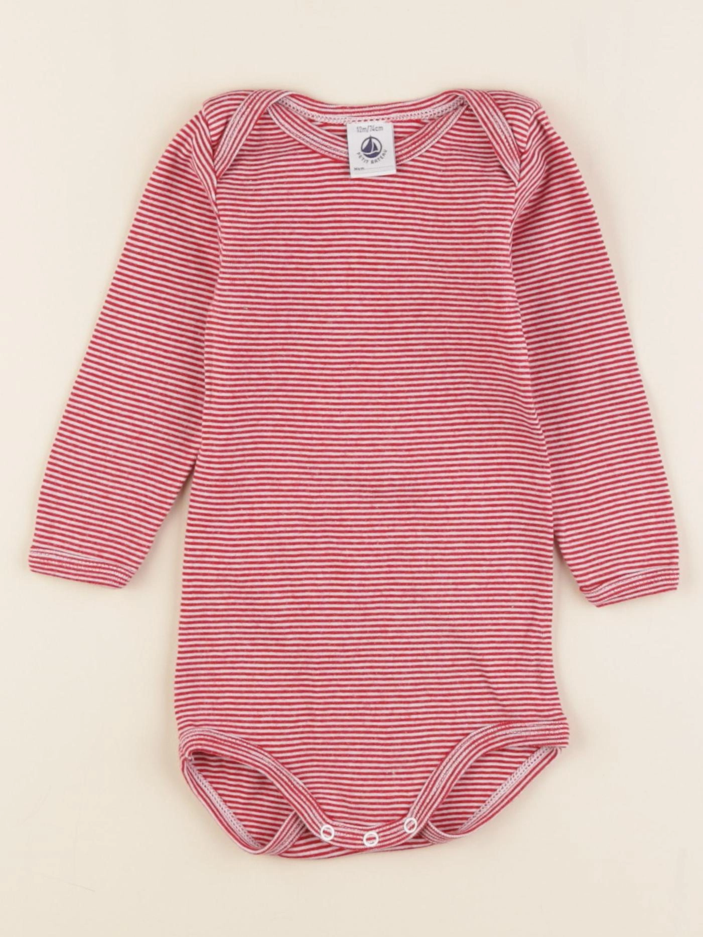 Petit Bateau - body rouge - 12 mois