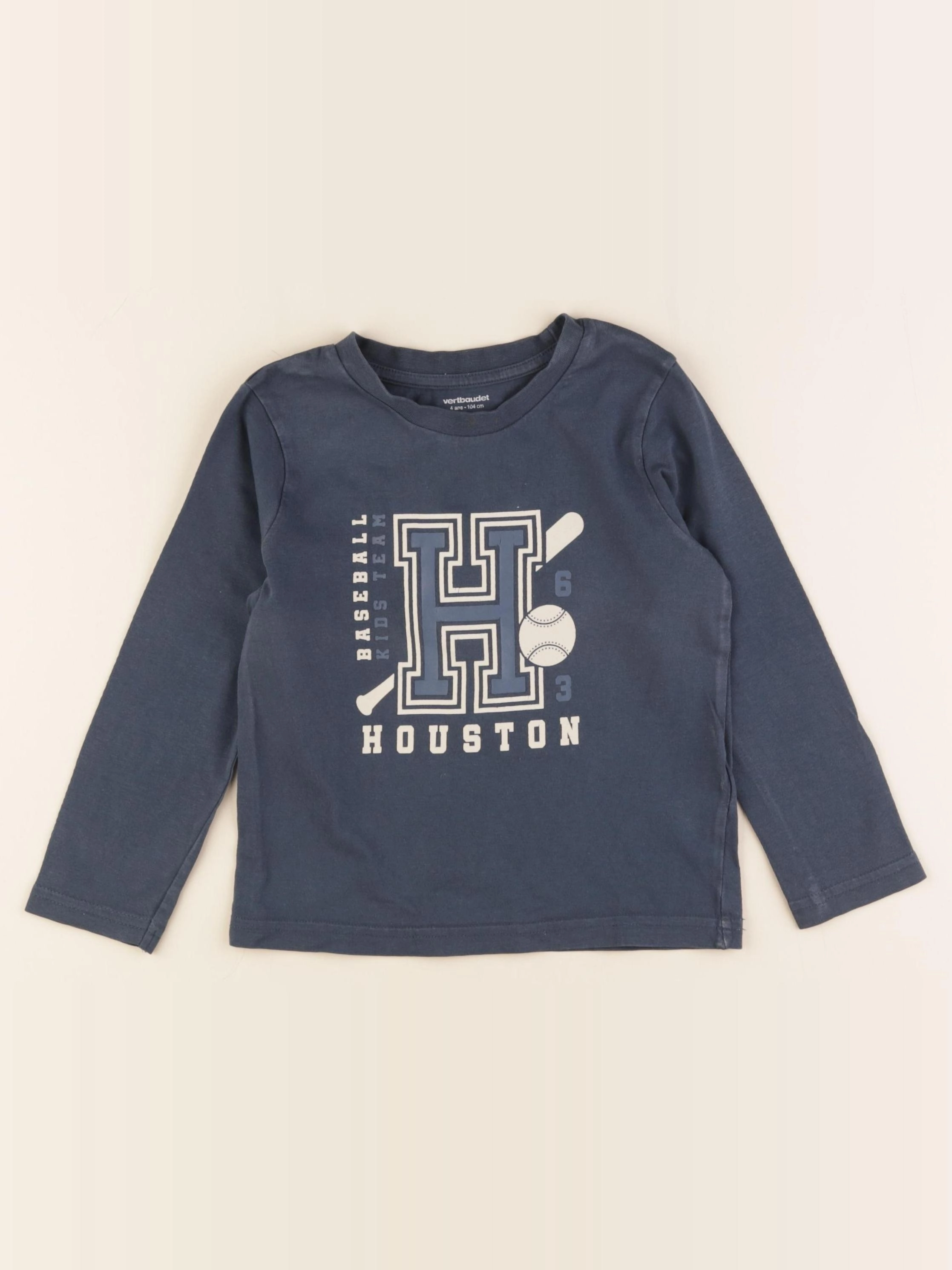 Vertbaudet - tee-shirt bleu - 4 ans