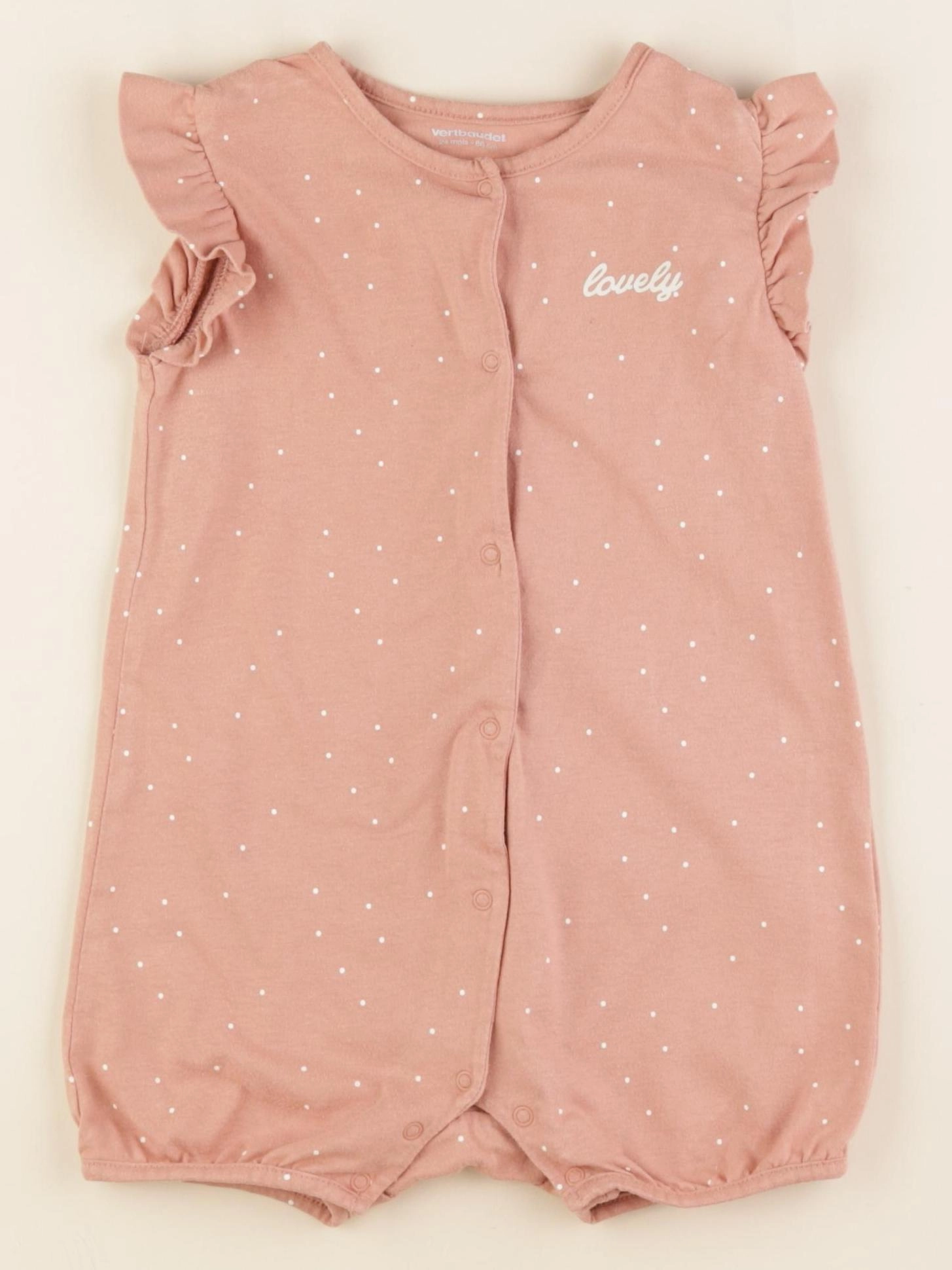 Vertbaudet - pyjama coton rose - 24 mois