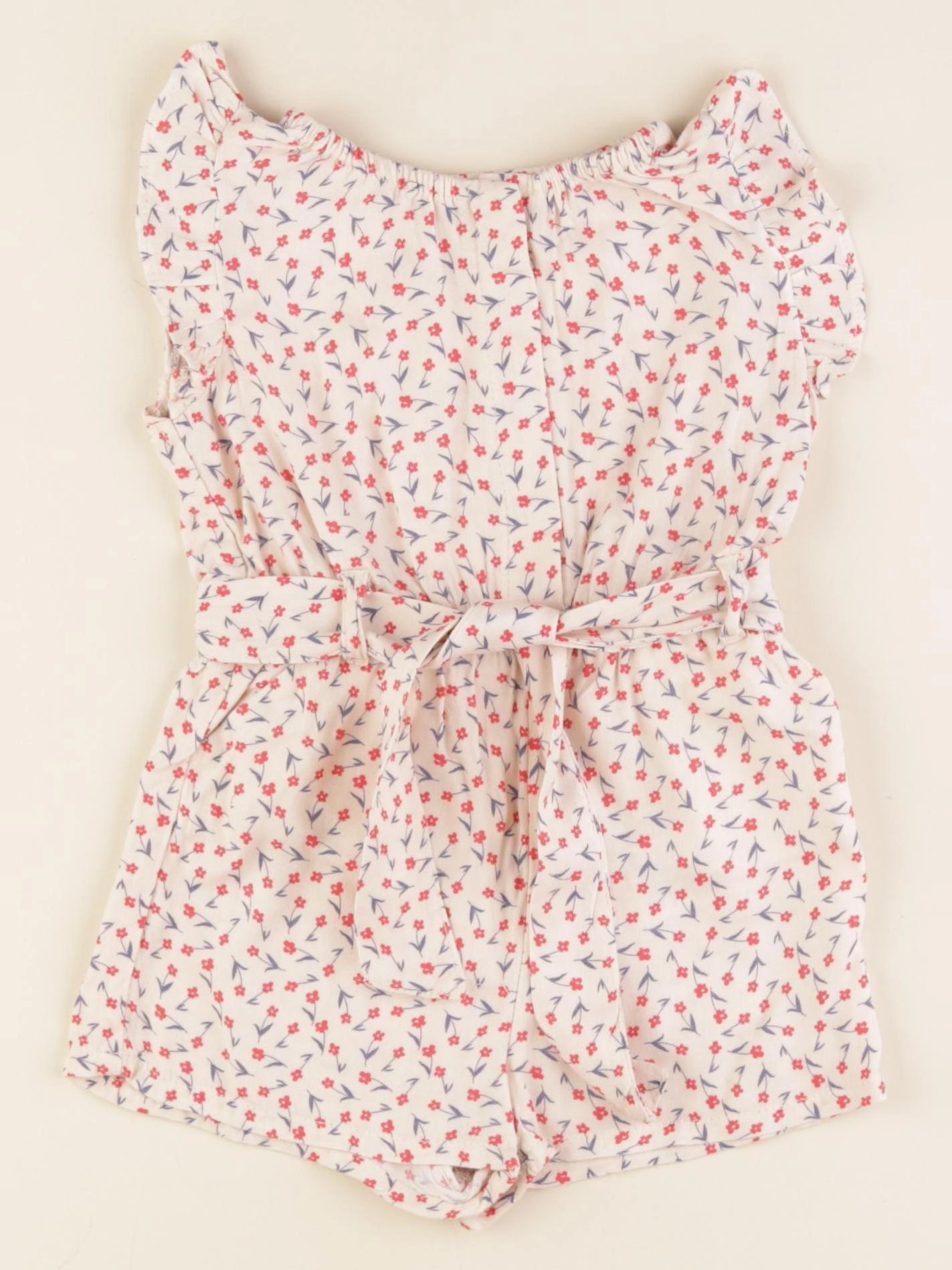 Vertbaudet - combinaison blanc, rouge - 2 ans