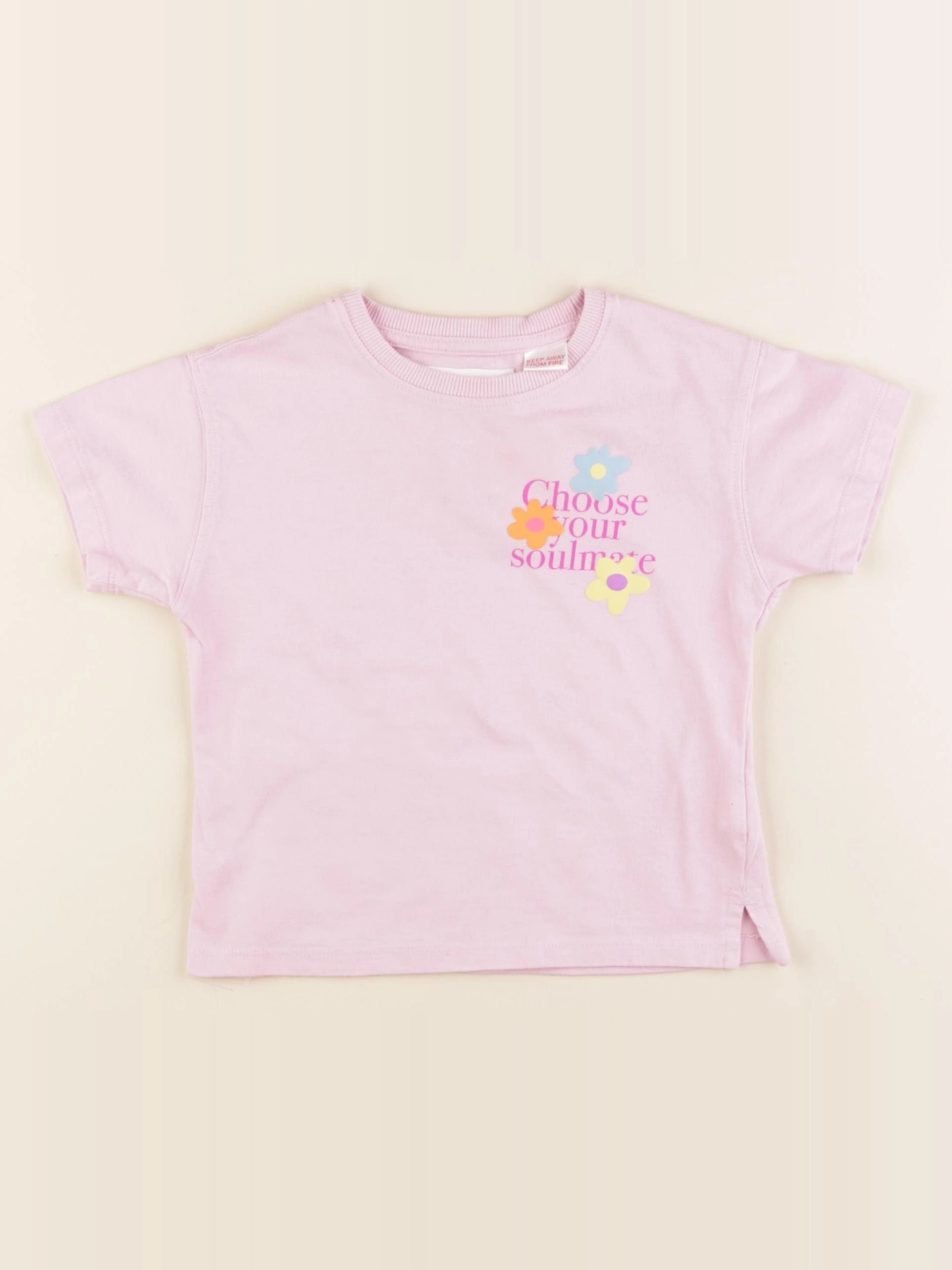 Zara - tee-shirt imprimé au dos rose - 2 ans