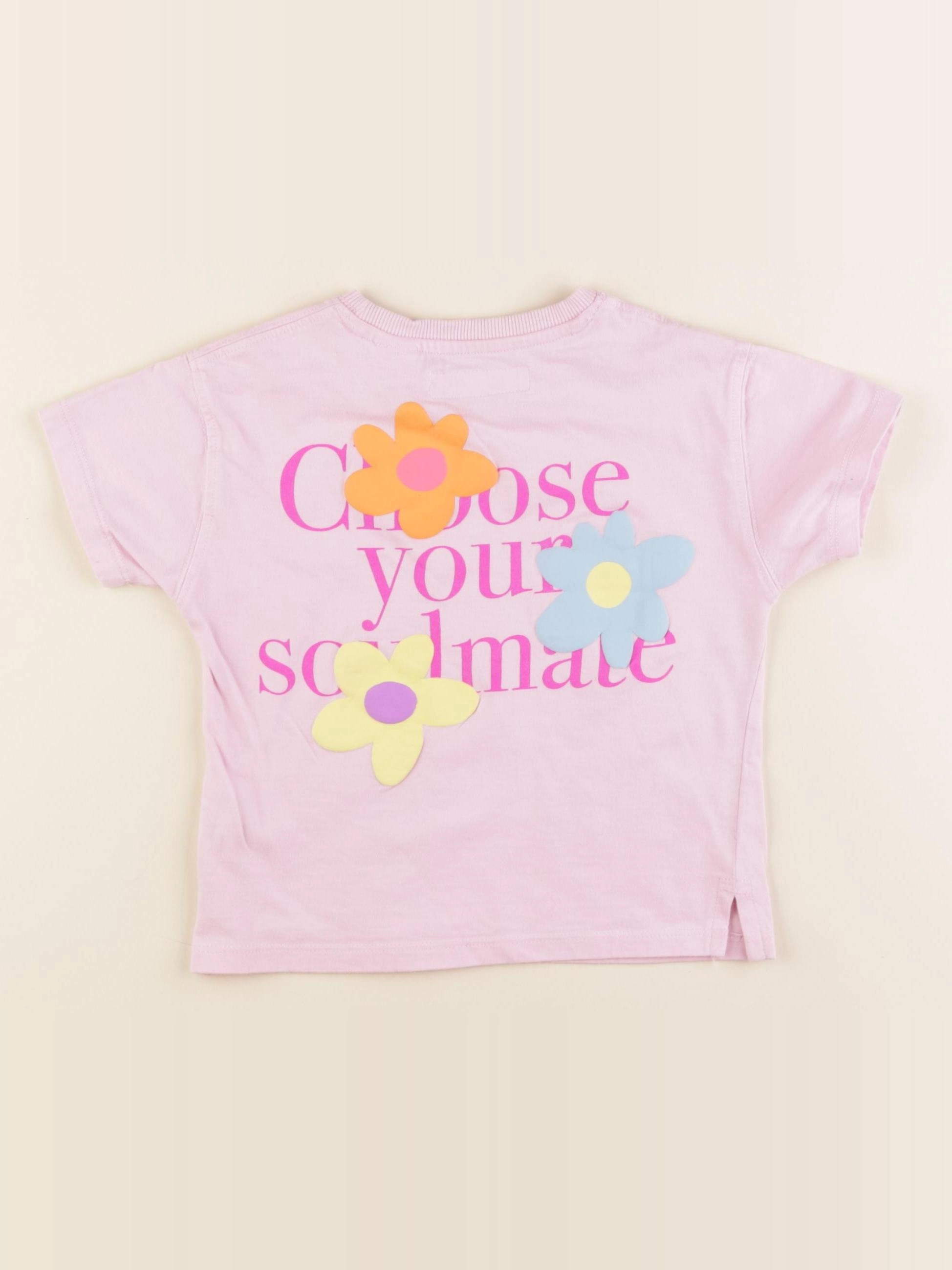 Zara - tee-shirt imprimé au dos rose - 2 ans