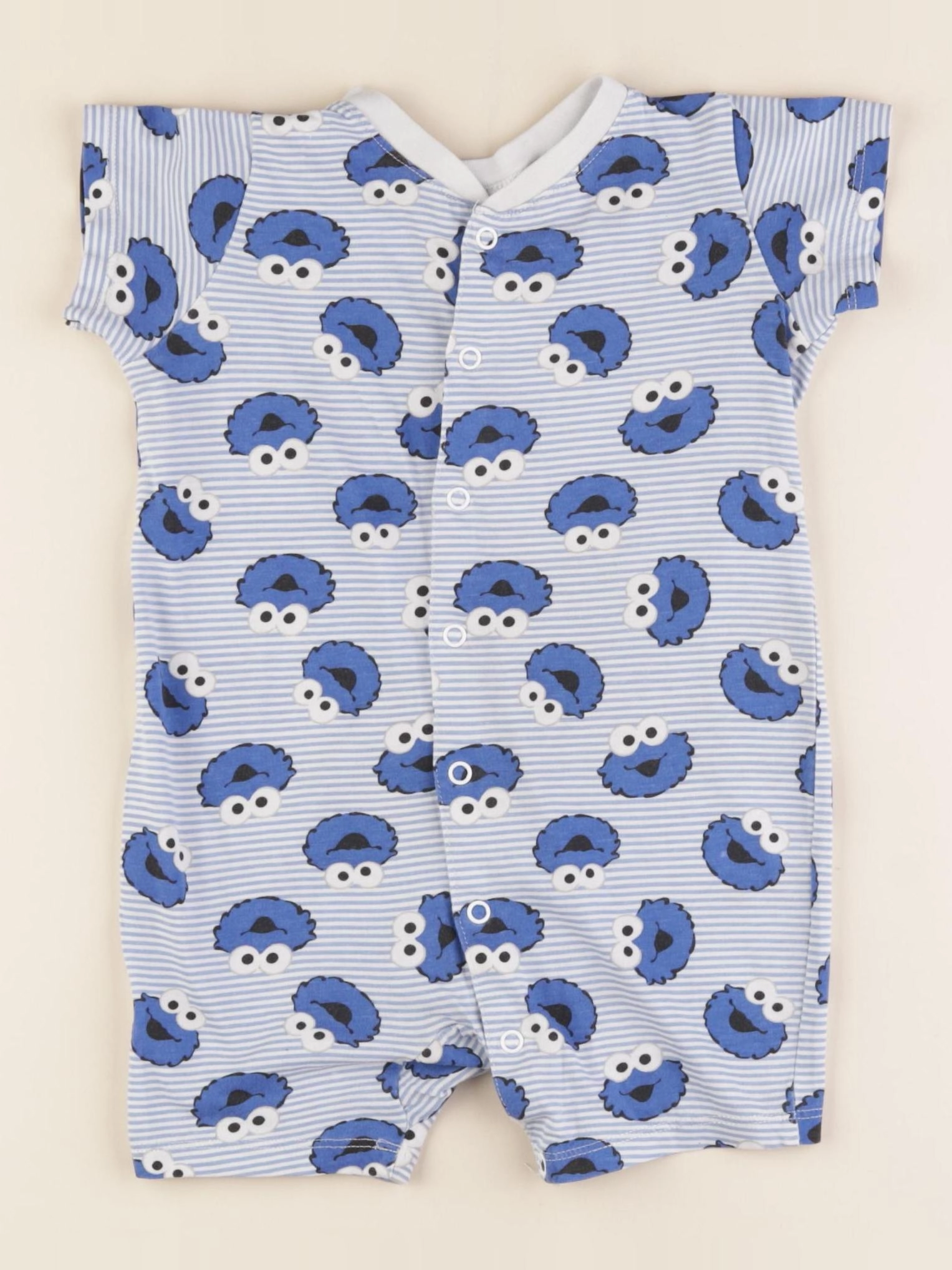 H&M - pyjama coton bleu - 9/12 mois