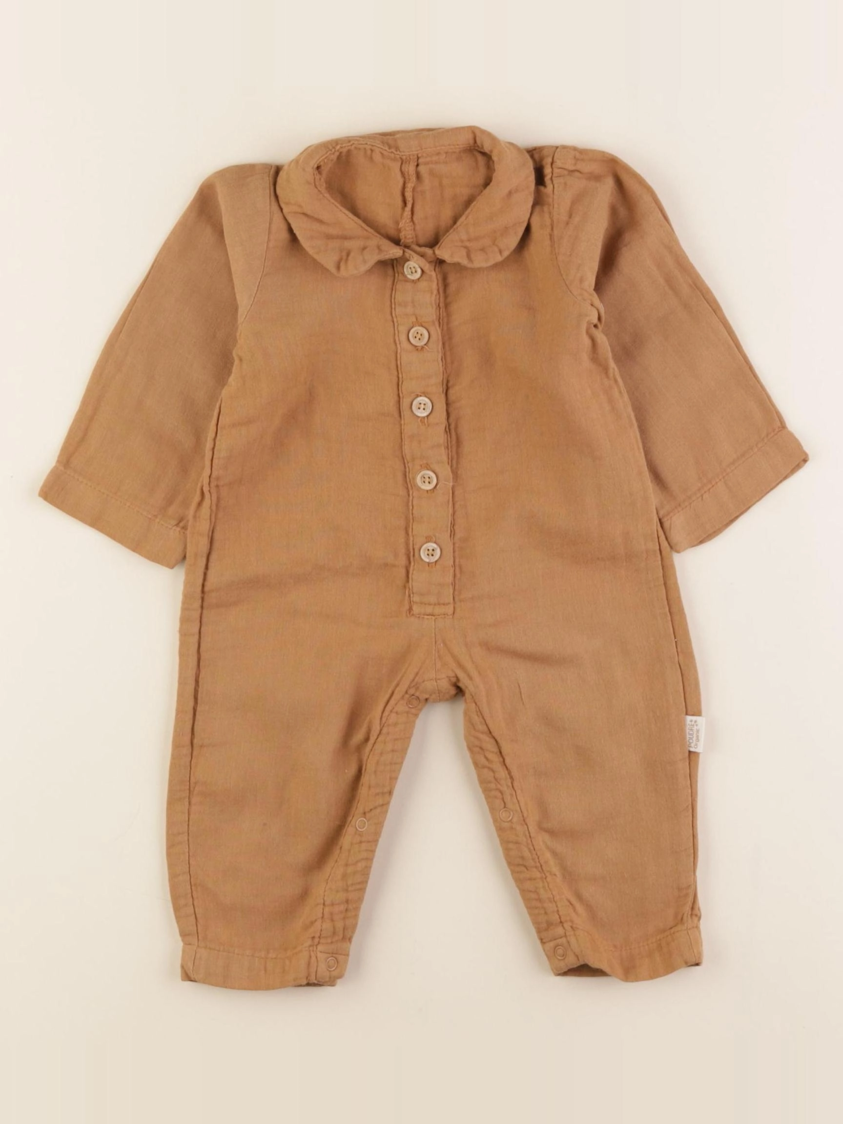 Poudre Organic - combinaison marron - 3 mois