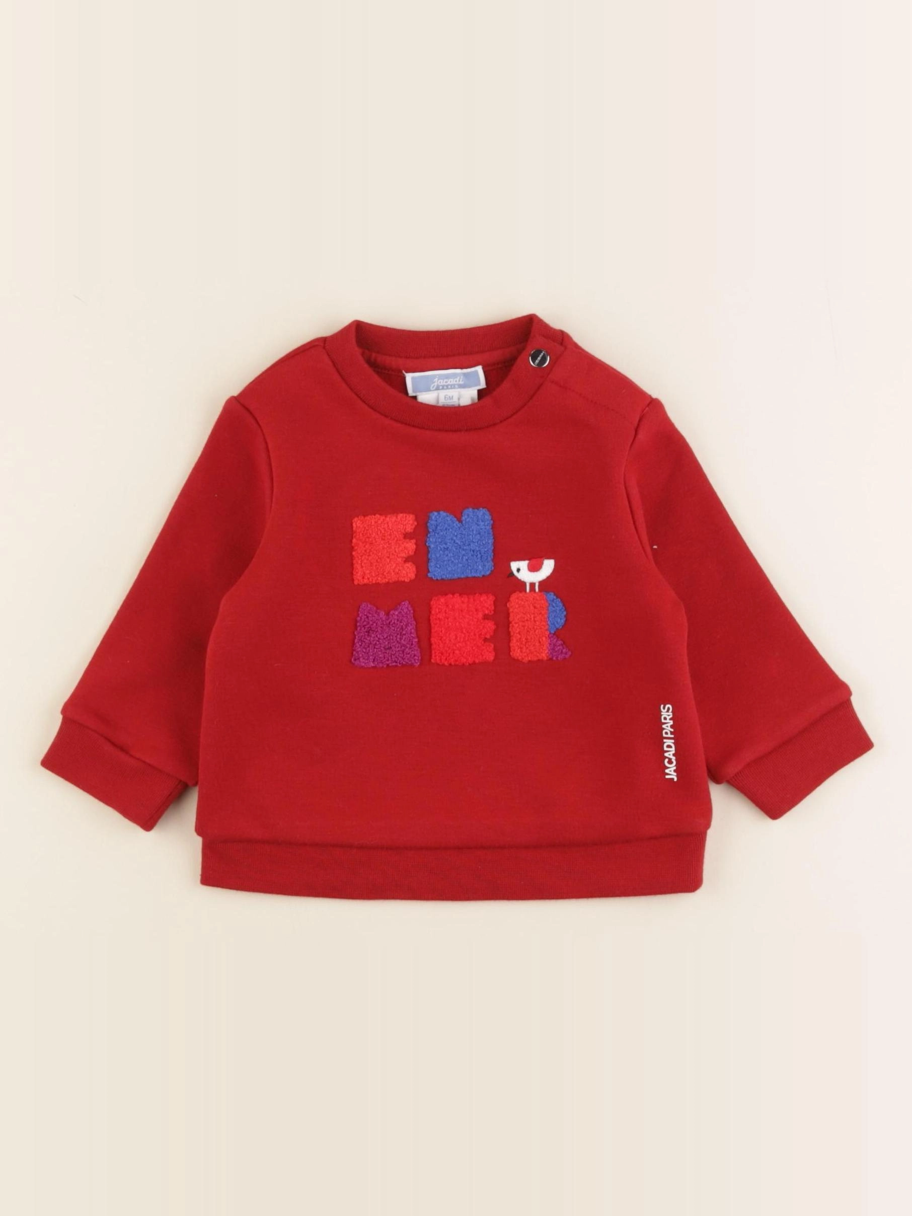 Jacadi - sweat rouge - 6 mois