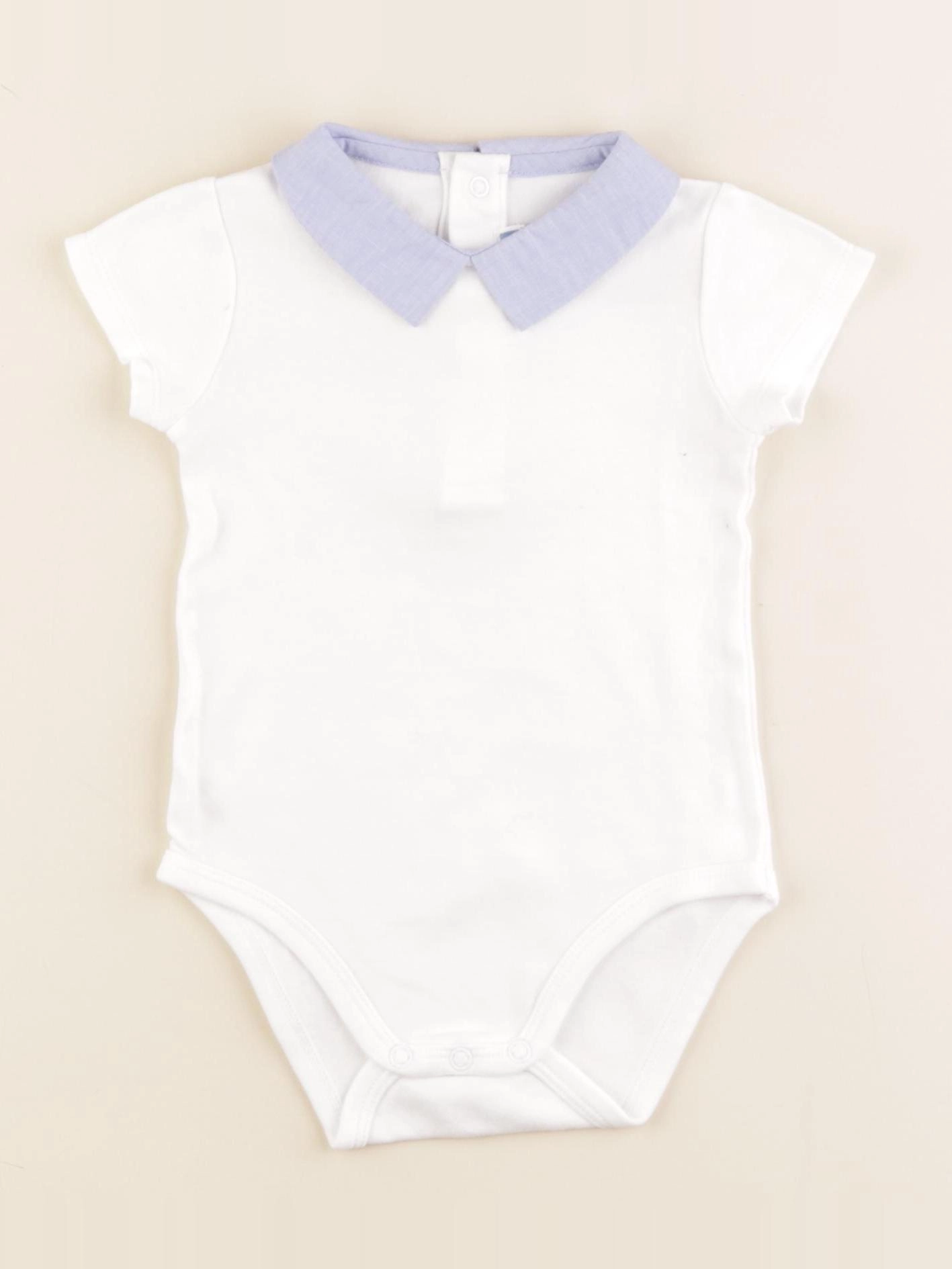 Jacadi - body à col blanc, bleu - 12 mois
