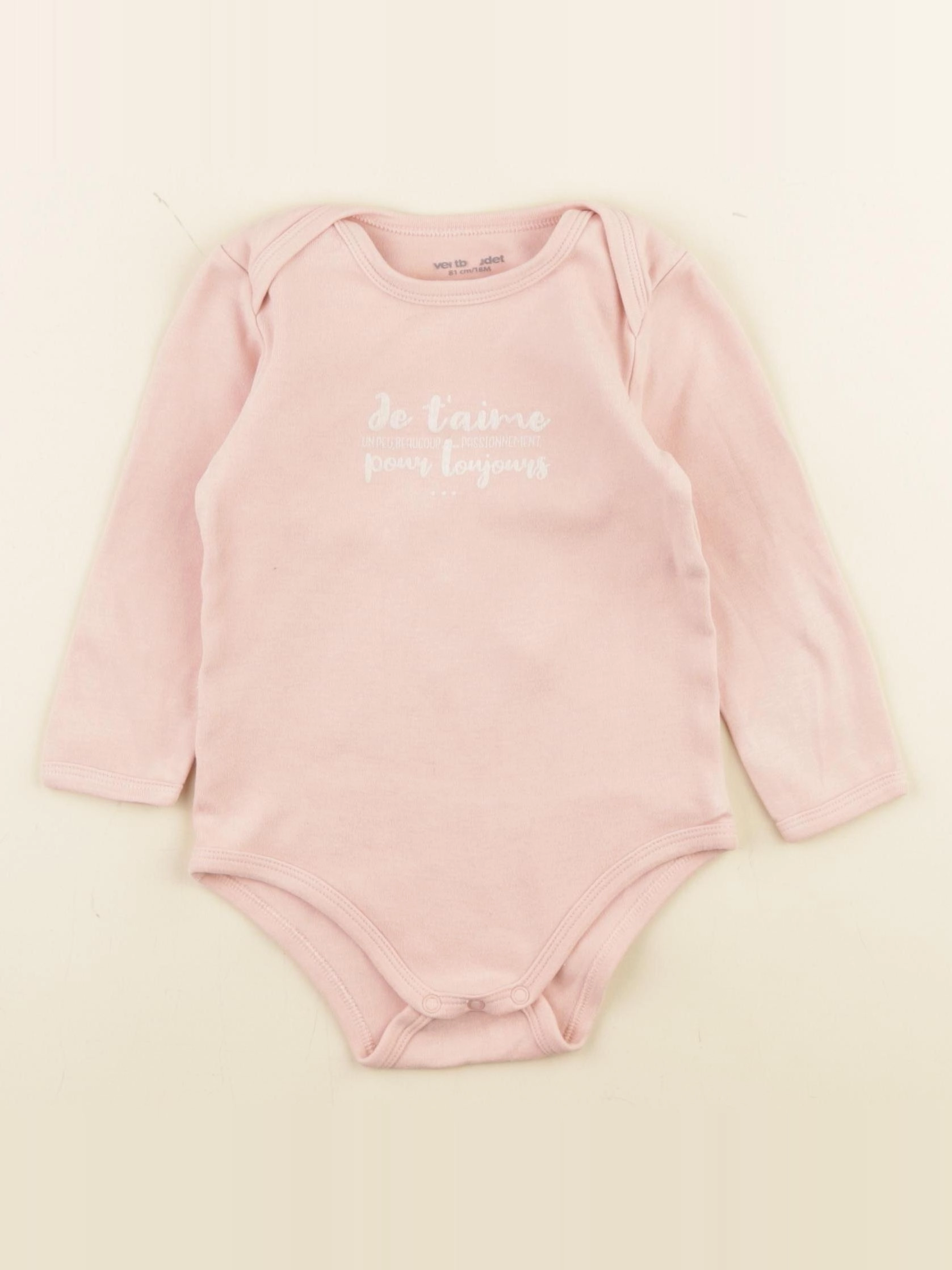 Vertbaudet - body rose - 18 mois