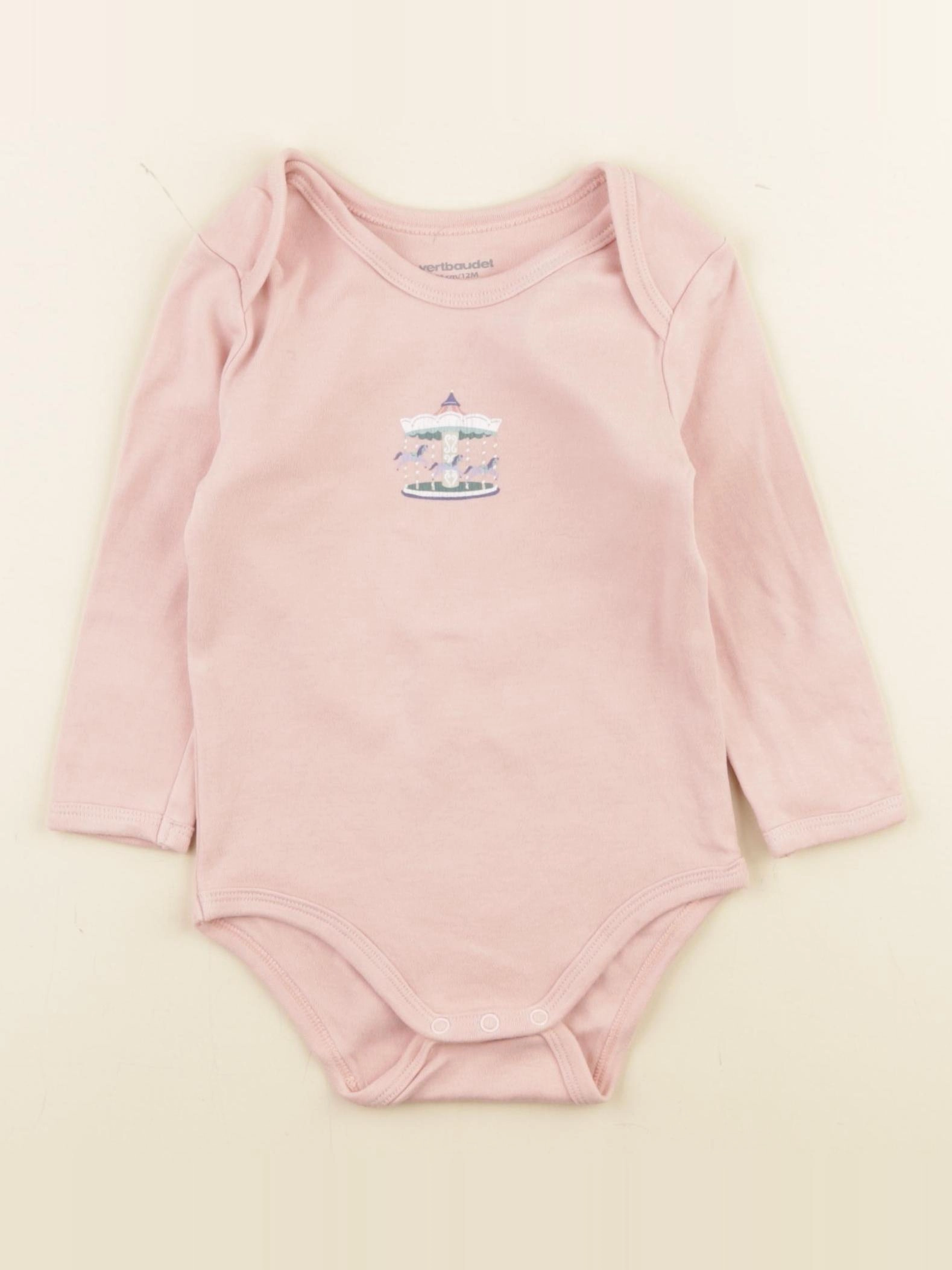Vertbaudet - body rose - 12 mois