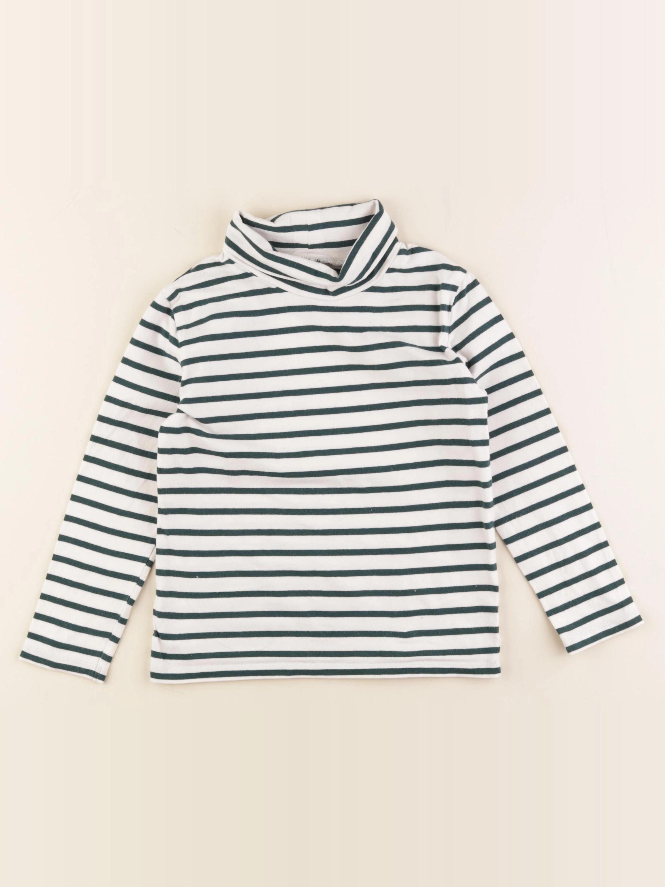 Vertbaudet - sous-pull bleu, blanc - 5 ans