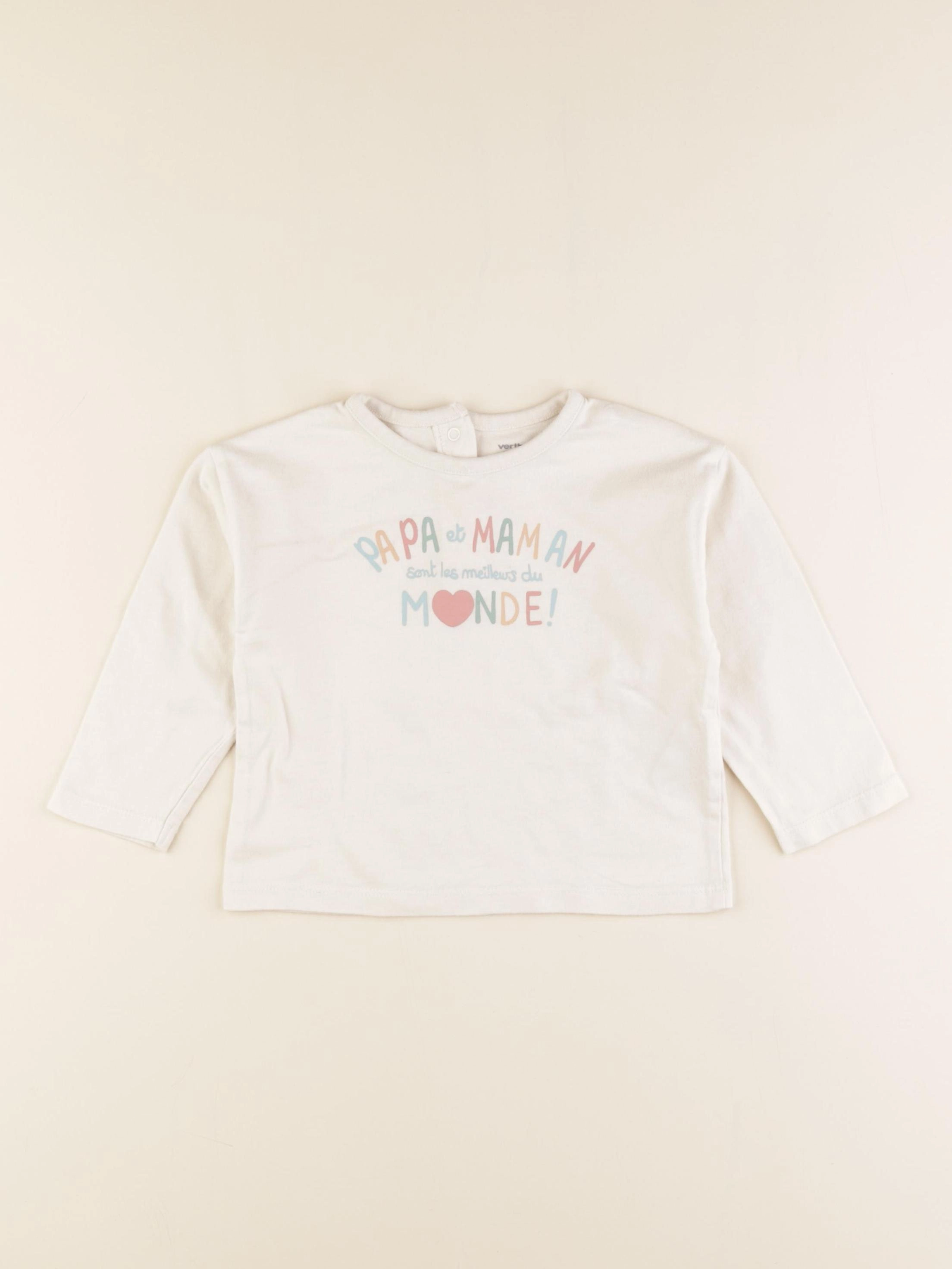 Vertbaudet - tee-shirt beige - 18 mois