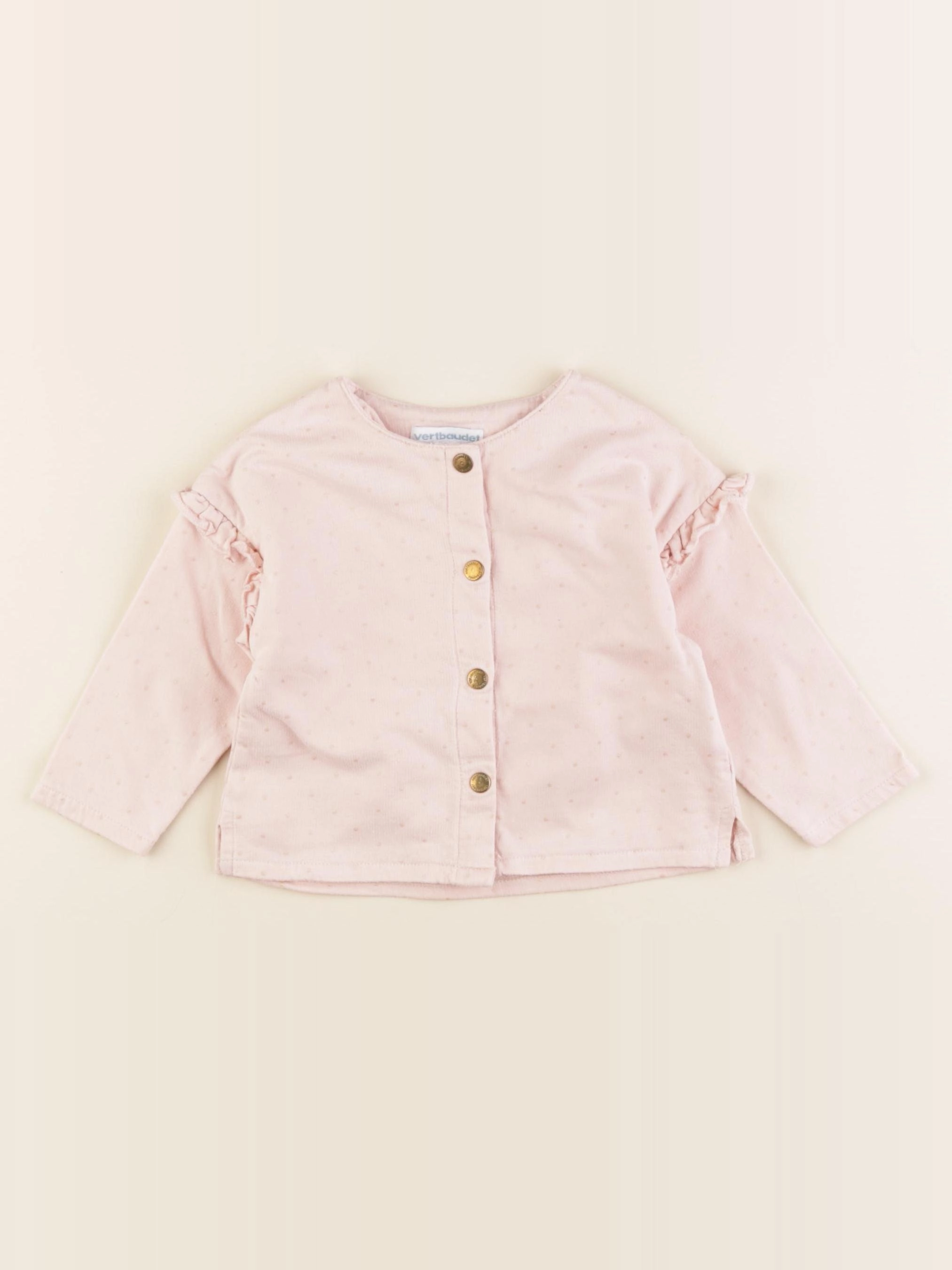 Vertbaudet - sweat or, rose - 9 mois