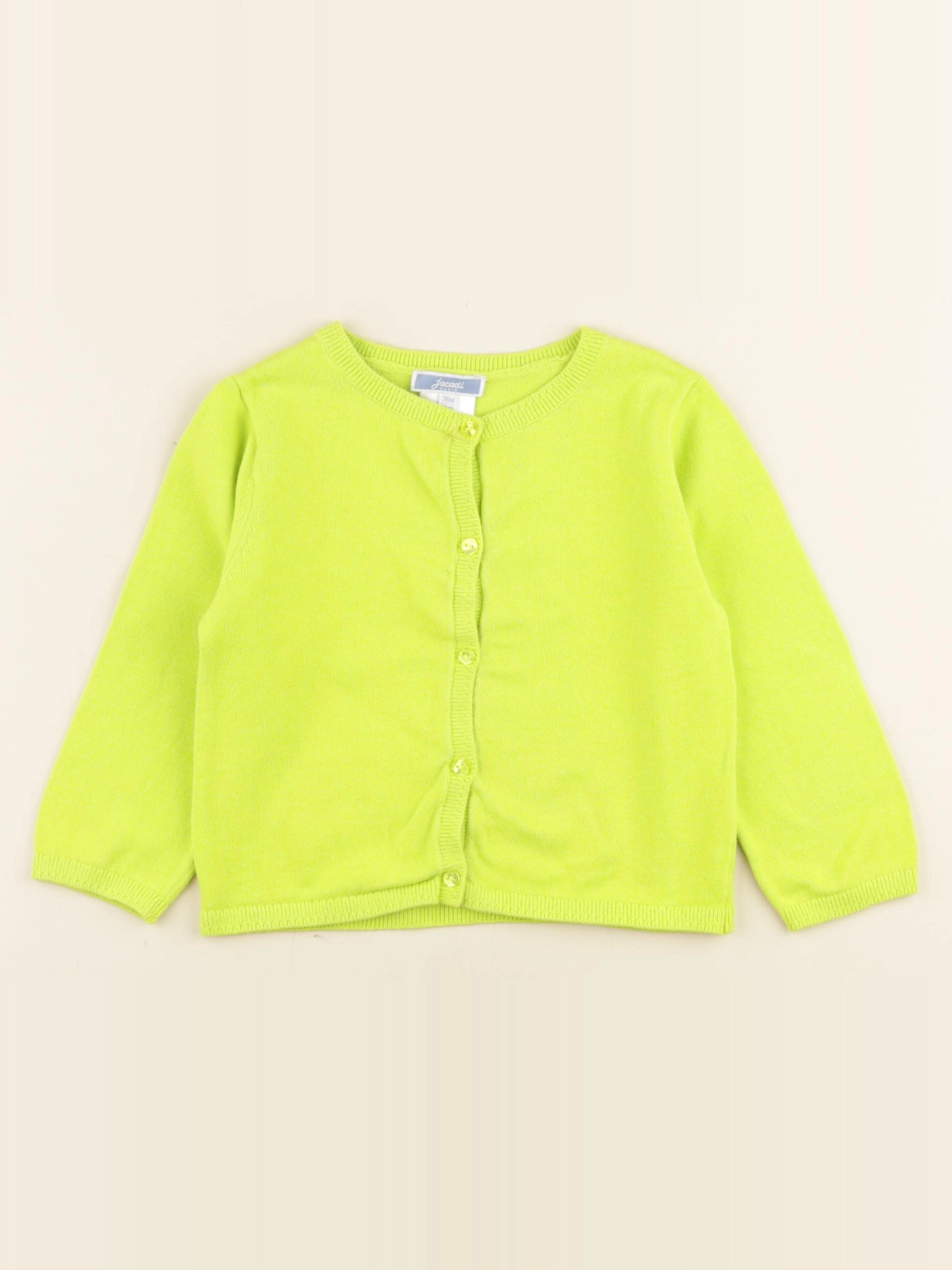 Jacadi - gilet vert fluo - 36 mois