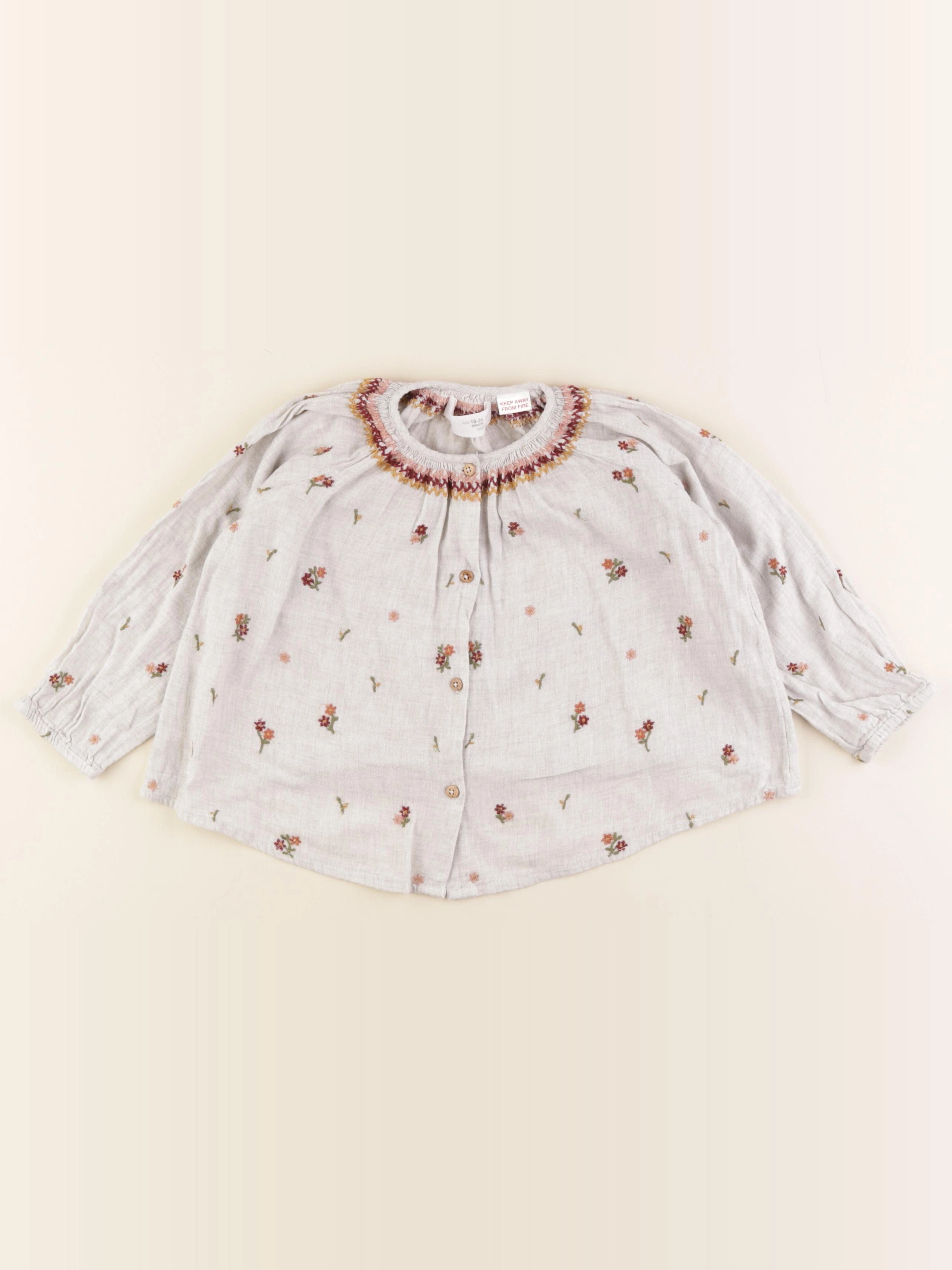 Zara - blouse gris - 18/24 mois