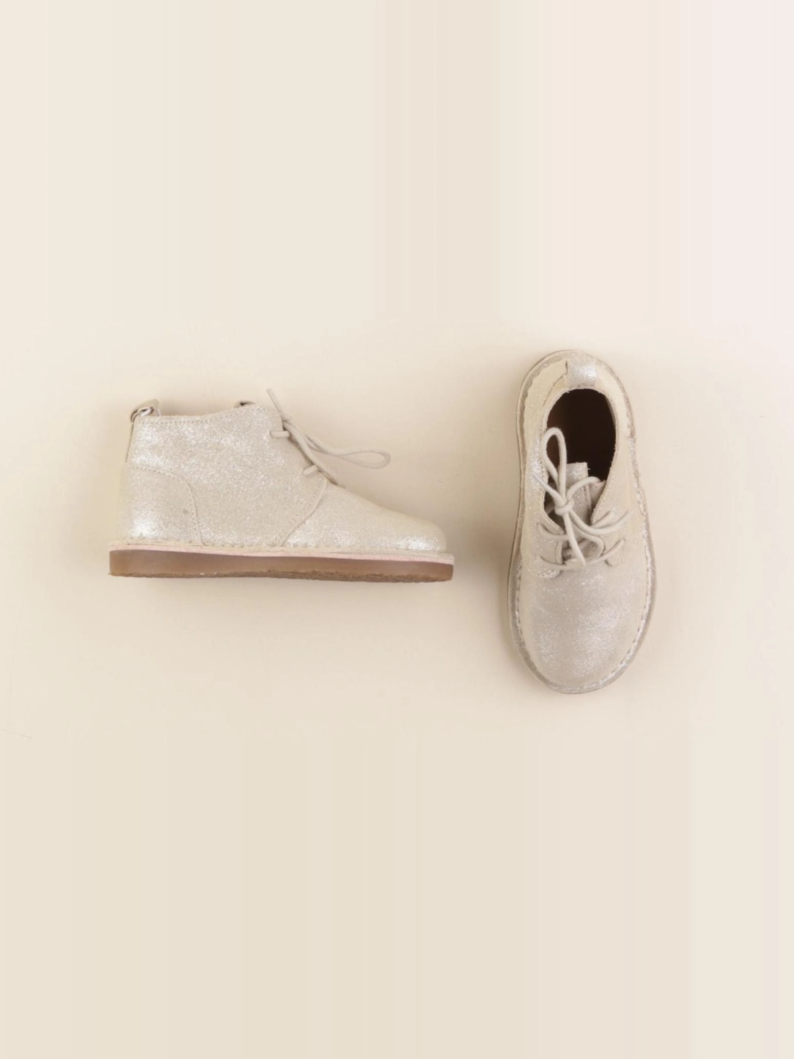 Zara - bottillons beige, or - pointure 23