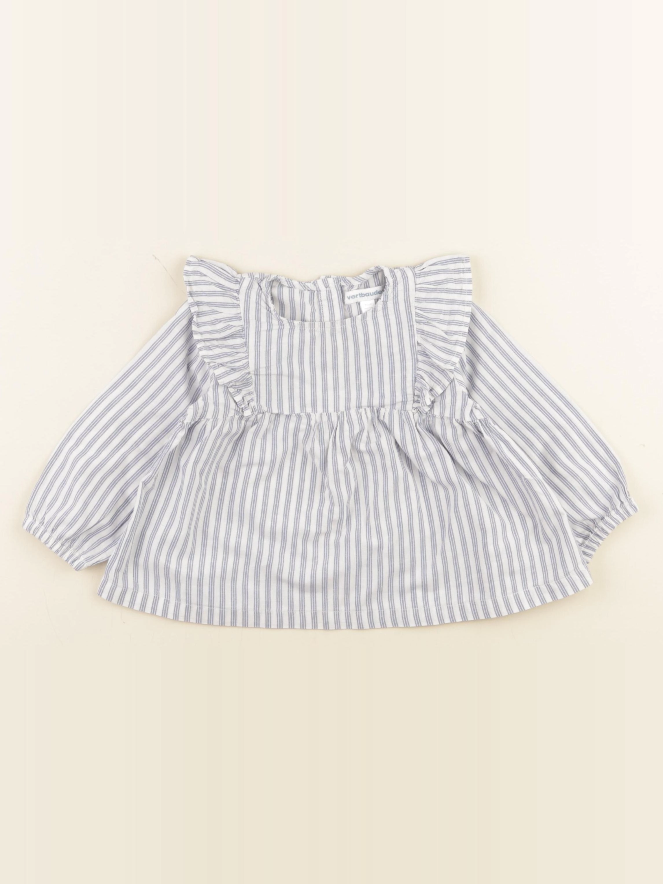 Vertbaudet - blouse blanc, bleu - 18 mois
